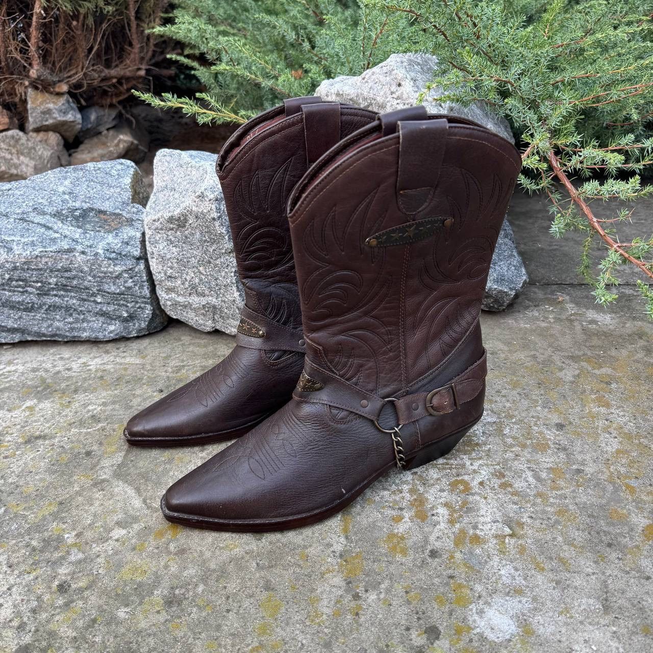 Le Grande Bleu (L.G.B.) VTG Japanese Style Western Blue river Cowboy Leather Boots Size US 12 / EU 45 - 7 Thumbnail