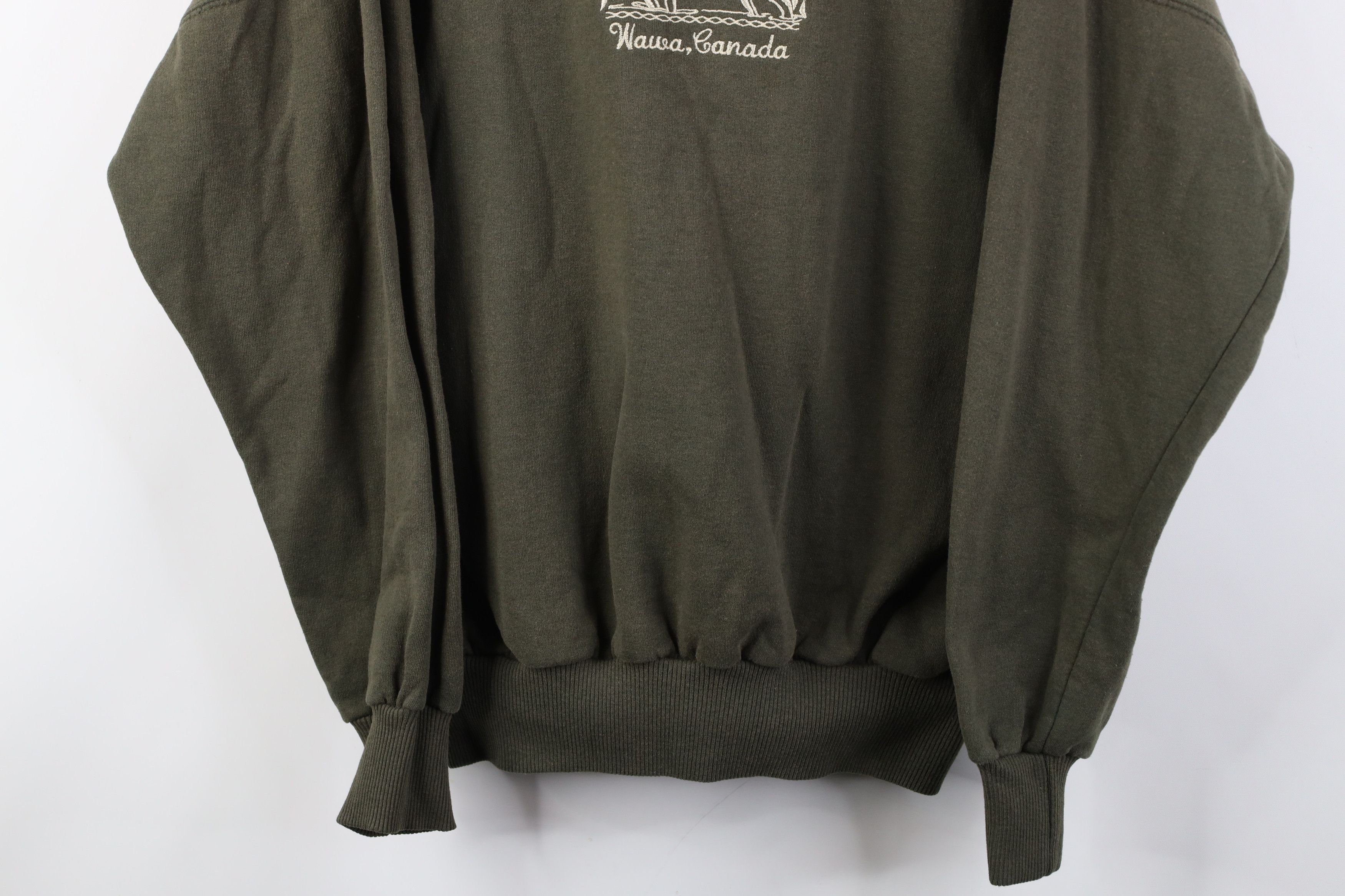 Vintage Vintage 90s Streetwear Wawa Canada Moose Sweatshirt Green Size US XL / EU 56 / 4 - 3 Thumbnail