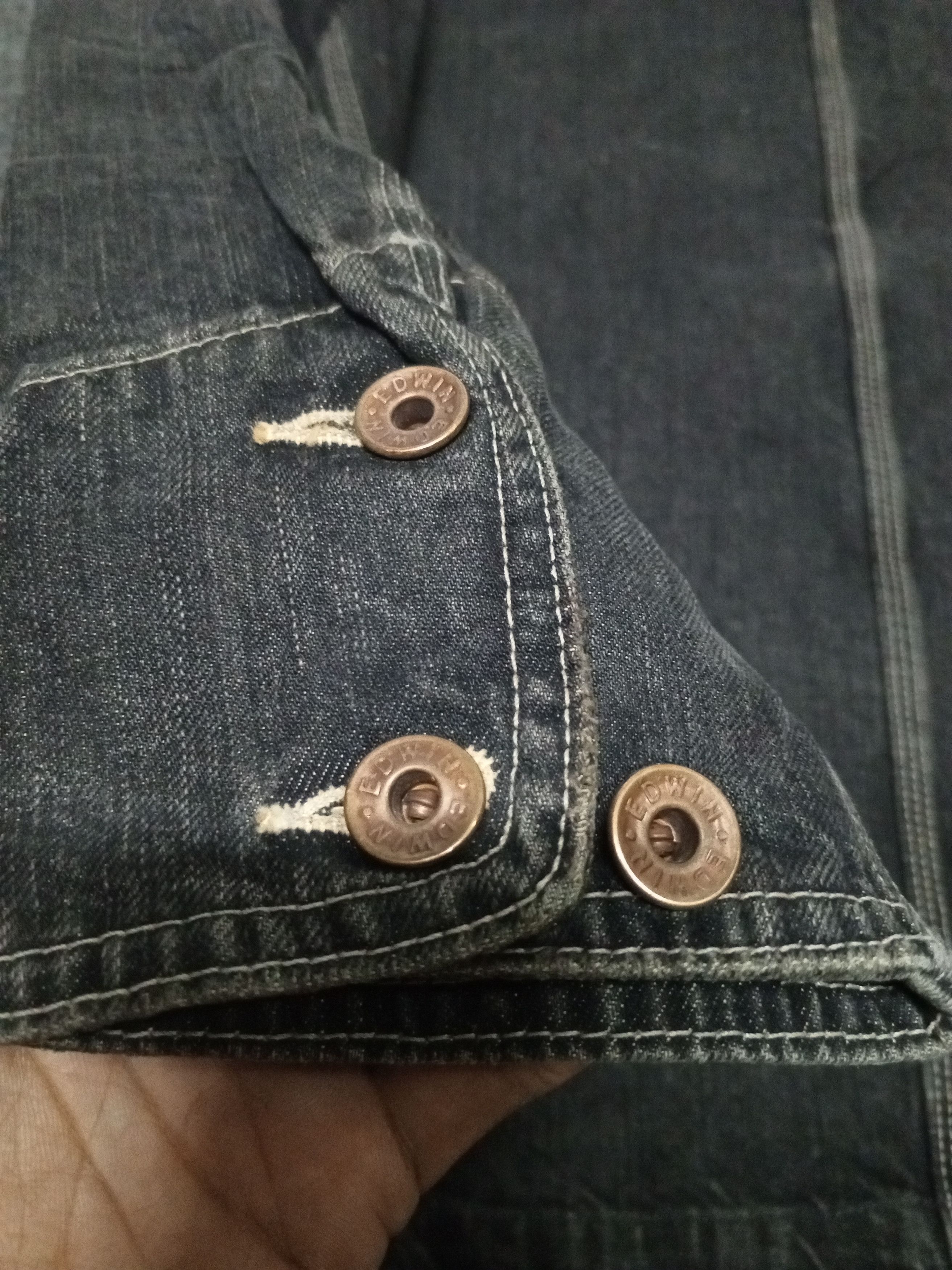 Edwin × Vintage VTG EDWIN503 WORK WEAR JACKET DENIM Size US L / EU 52-54 / 3 - 6 Thumbnail