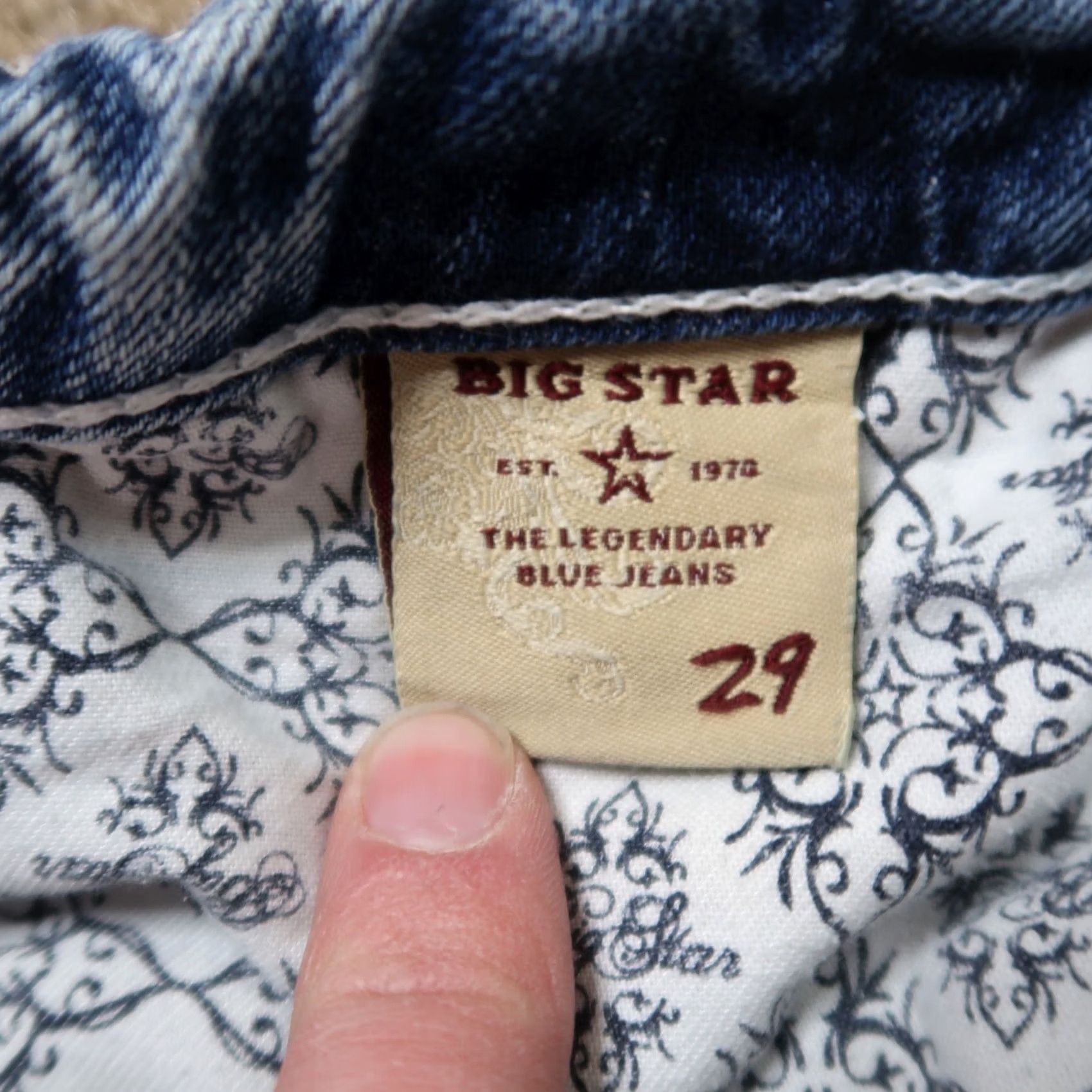Denime BIG STAR Maddie Capri Jeans Women's 29 Blue stretch Denim Capris Slim 5-Pocket Embroidered Solid Color Jeans Mens? No, Women’s Slim Blue Capris 29 Size 29" - 4 Thumbnail