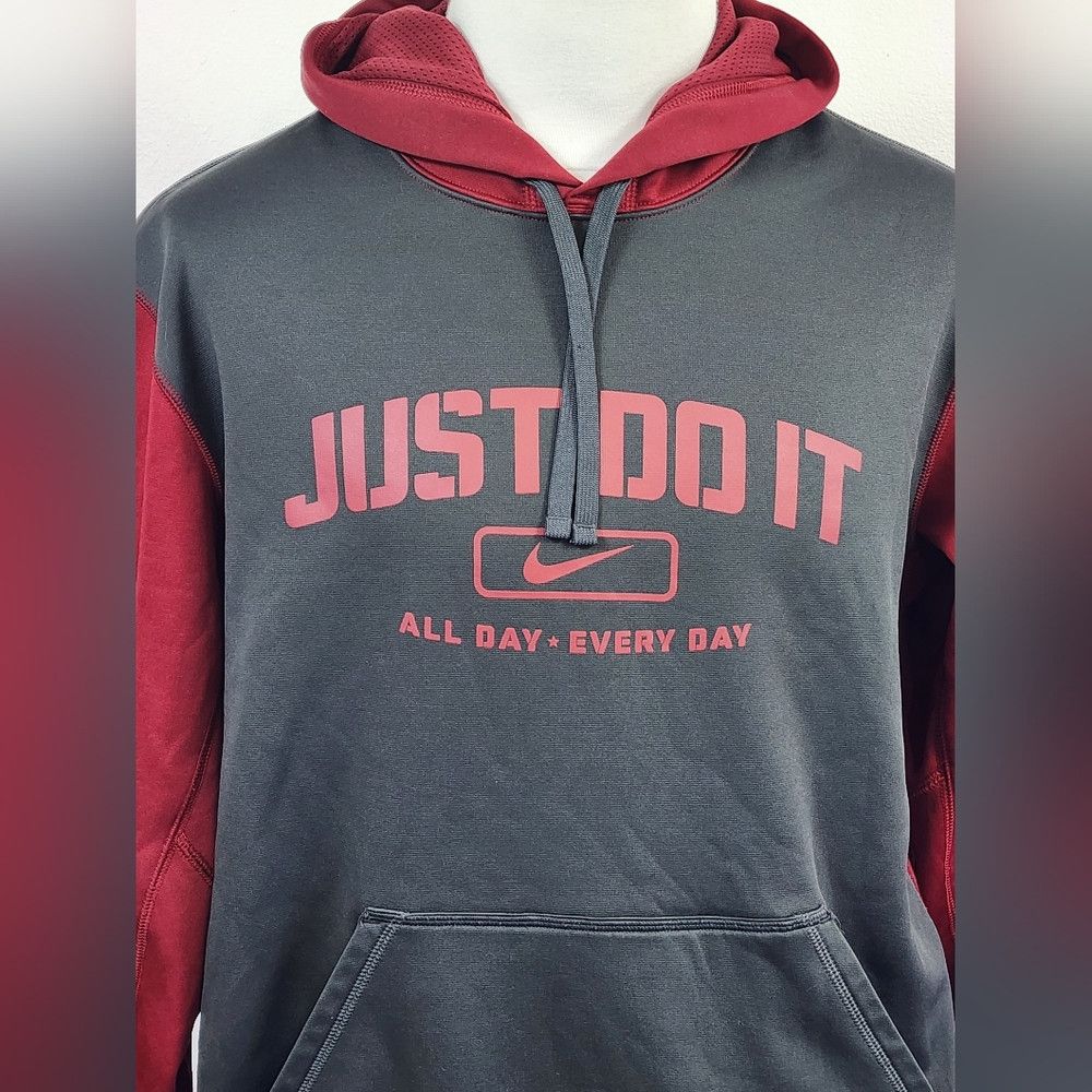 Nike Nike Men's Burgundy/Gray Therma-FIT Performance L/S Hoodie Size US L / EU 52-54 / 3 - 9 Thumbnail