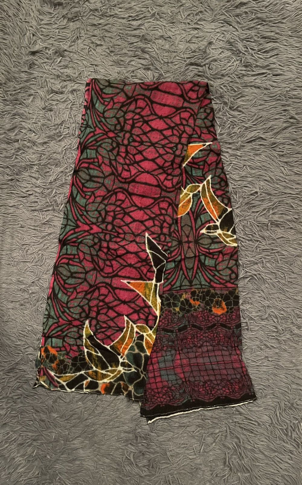 Ivko avant garde birds pattern wool scarf
