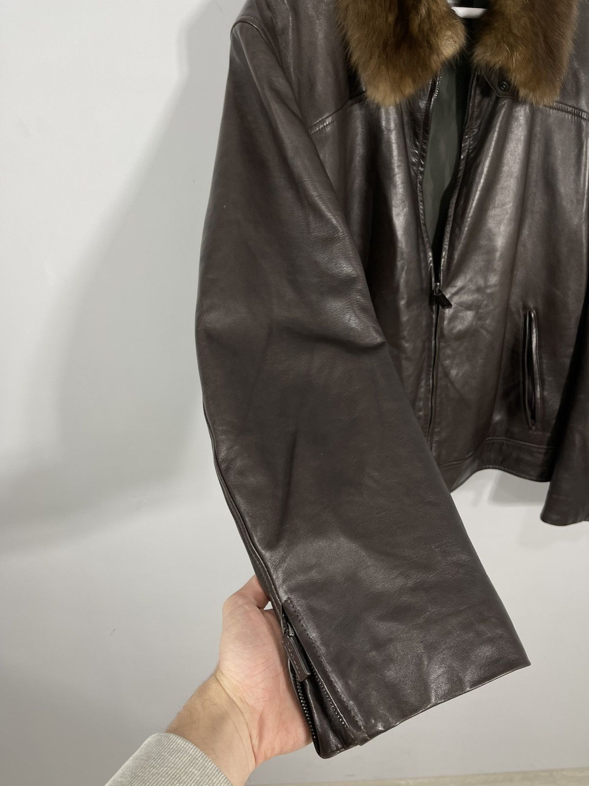 Bally Vintage BALLY Brown Soft Leather Jacket with Fur Collar Size US L / EU 52-54 / 3 - 17 Thumbnail