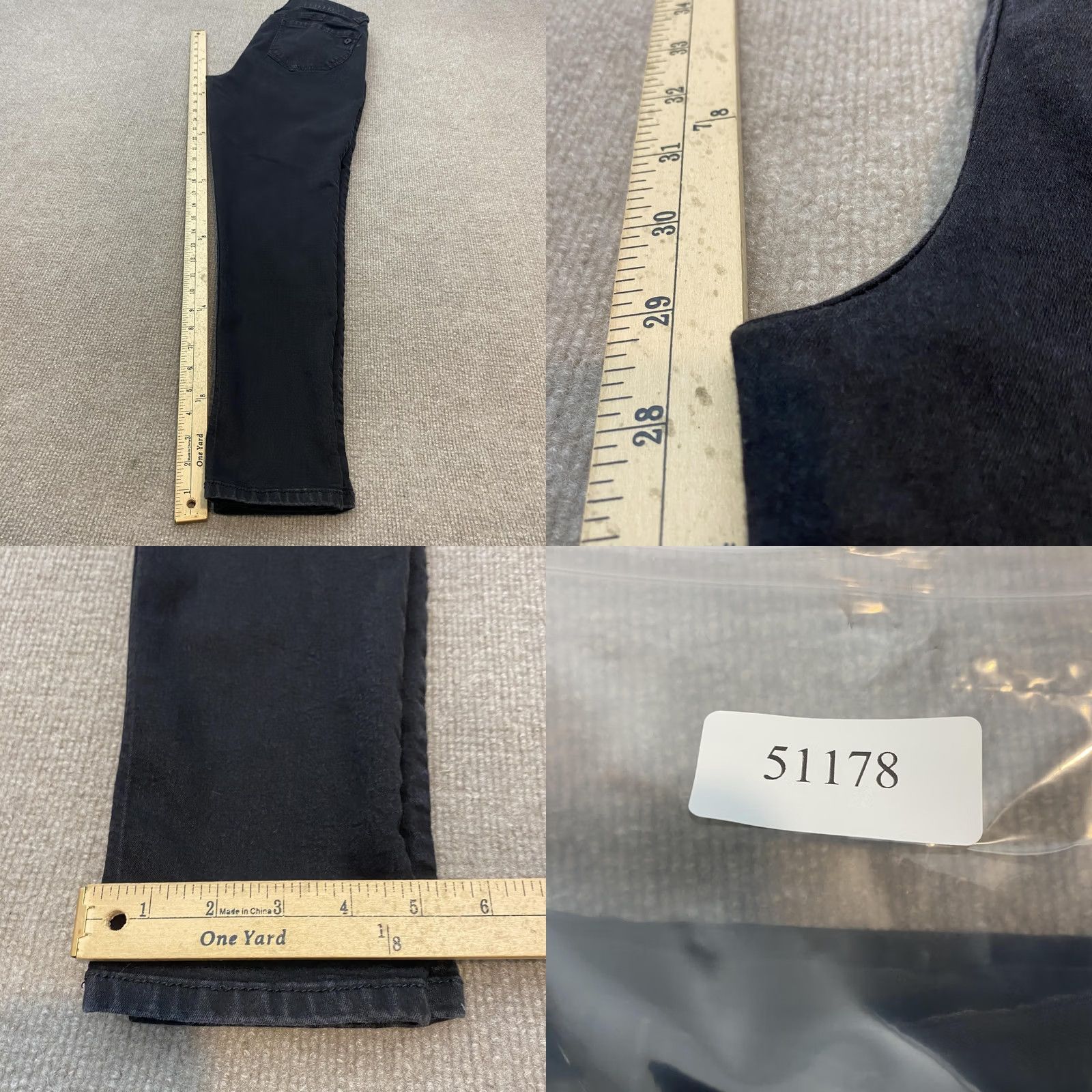 Vintage Democracy Jeans Womens 8 Black Dark Wash Mid Rise Stretch Skinny Absolution Denim 5-Pocket Size 30" / US 8 / IT 44 - 8 Thumbnail