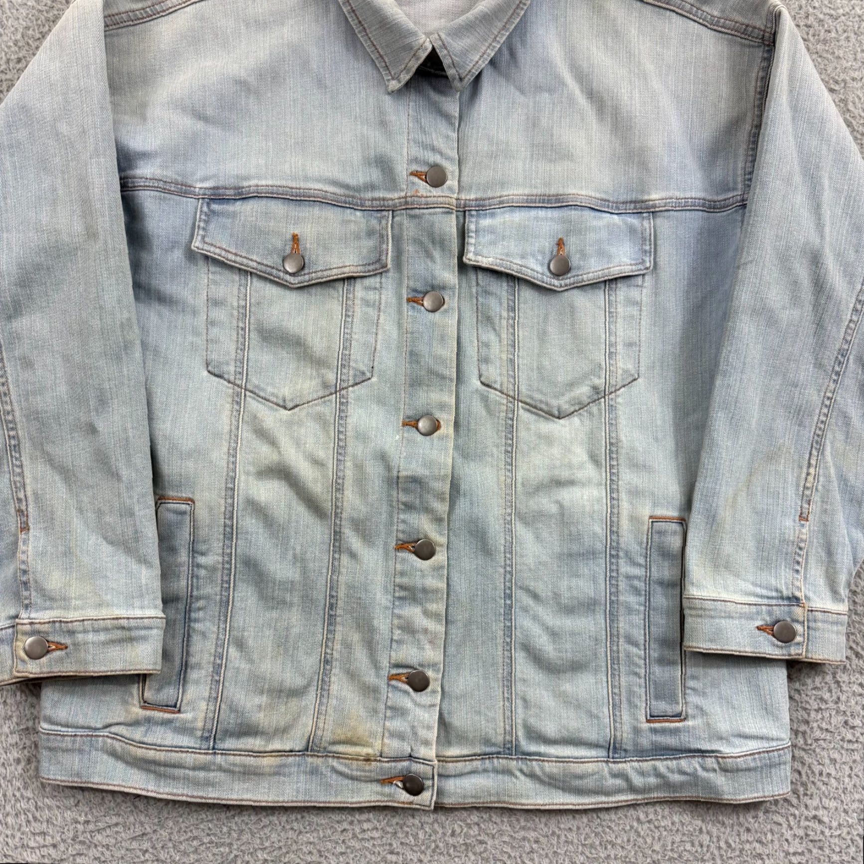 Eileen Fisher Eileen Fisher Denim Jacket Women M Light Blue Button Up Trucker Y2K Outdoor Casual Modern Basic Jacket Mens Womens Girls Size M / US 6-8 / IT 42-44 - 2 Thumbnail
