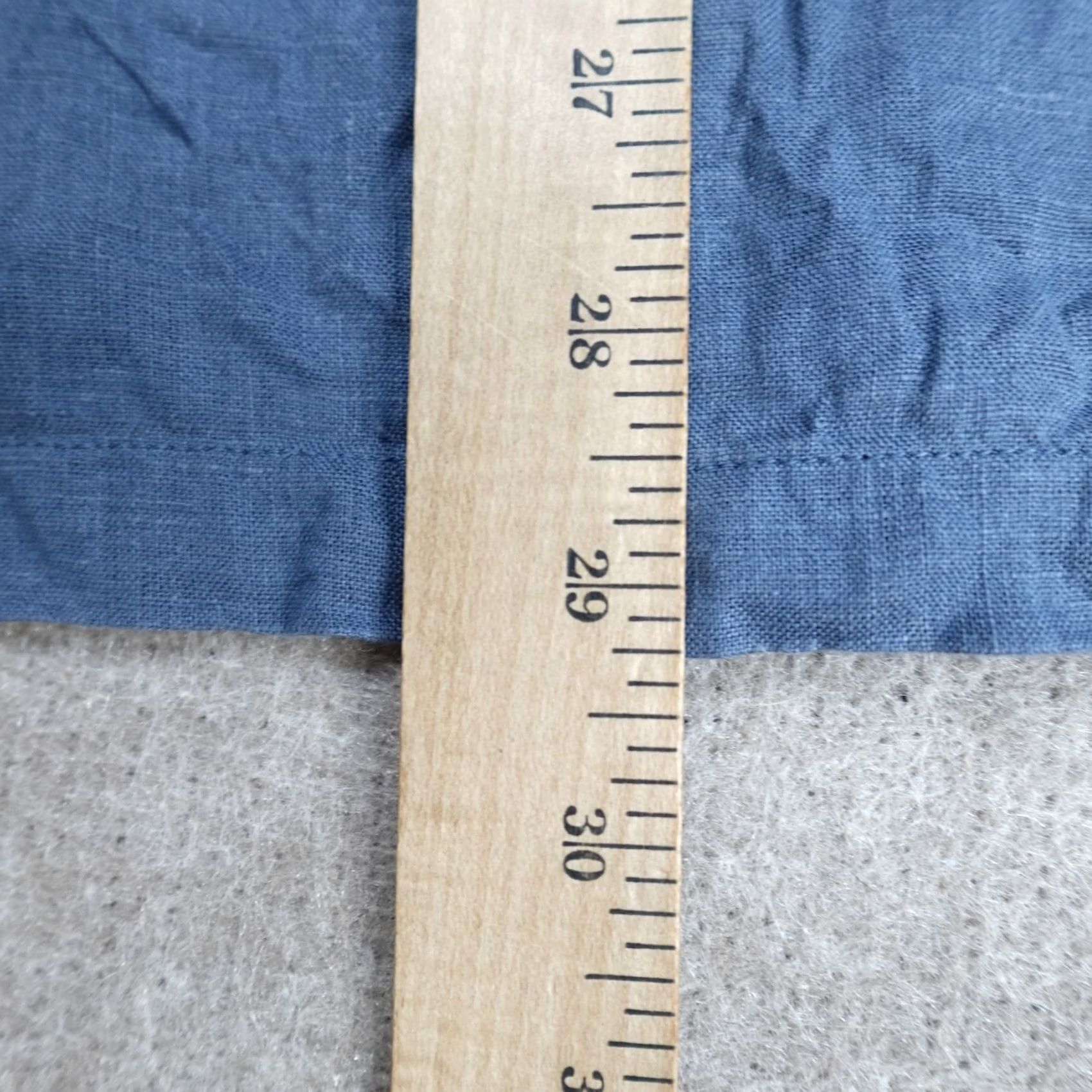 Muji MUJI Mens Shirt Large Blue Two Tone 100% Hemp Band Collar Long Sleeve Casual Button Size US L / EU 52-54 / 3 - 3 Thumbnail