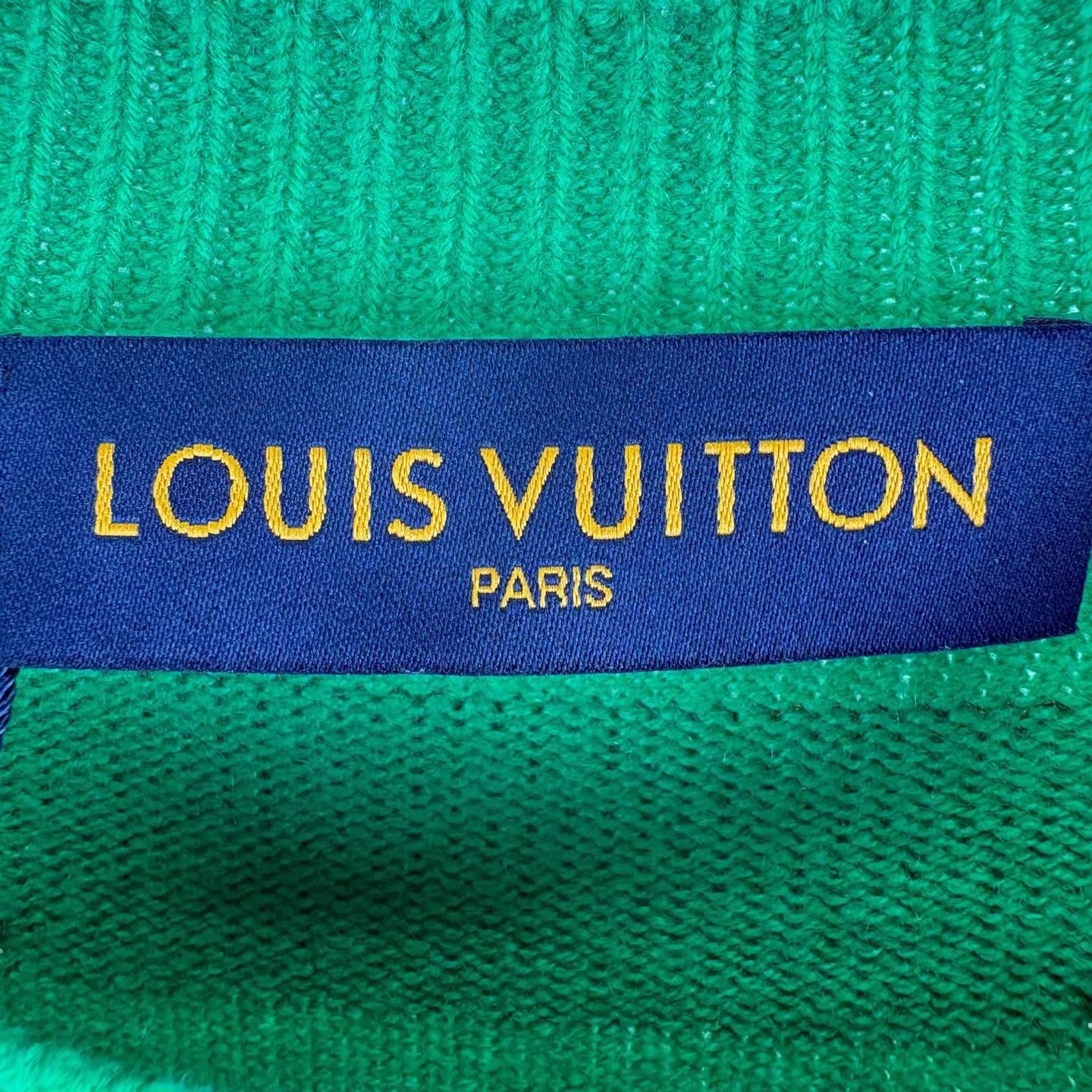 Louis Vuitton LV Green Cuff Logo 100% Cashmere Crewneck Sweater L Size US L / EU 52-54 / 3 - 6 Thumbnail