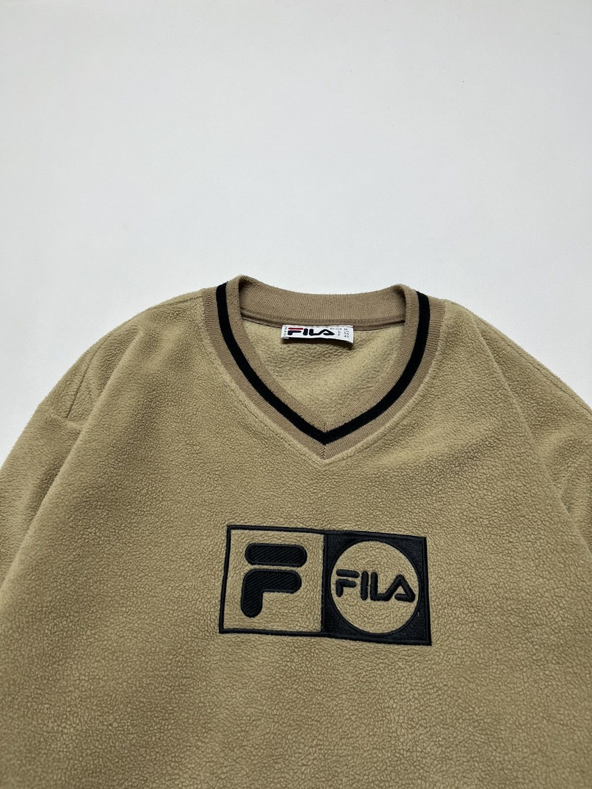 Fila × Vintage Vintage Y2k Fila Light Brown Spell Out Fleece Sweatshirt 90s Size US M / EU 48-50 / 2 - 4 Thumbnail