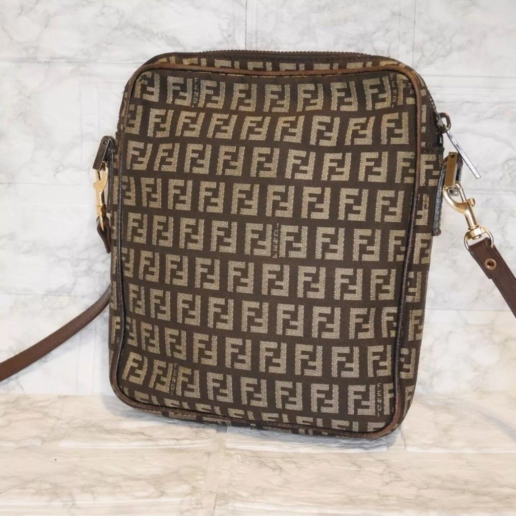 Fendi Fendi Brown Crossbody Bag with Iconic FF Zucca Monogram Size ONE SIZE - 2 Thumbnail