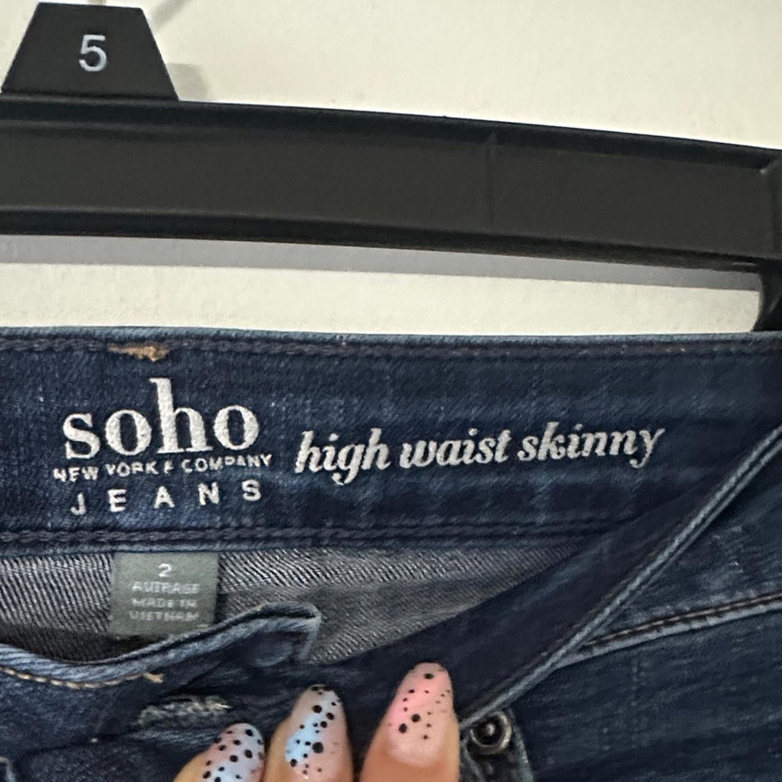 Designer New York & Company Navy Skinny Jeans Size 26" / US 2 / IT 38 - 2 Thumbnail