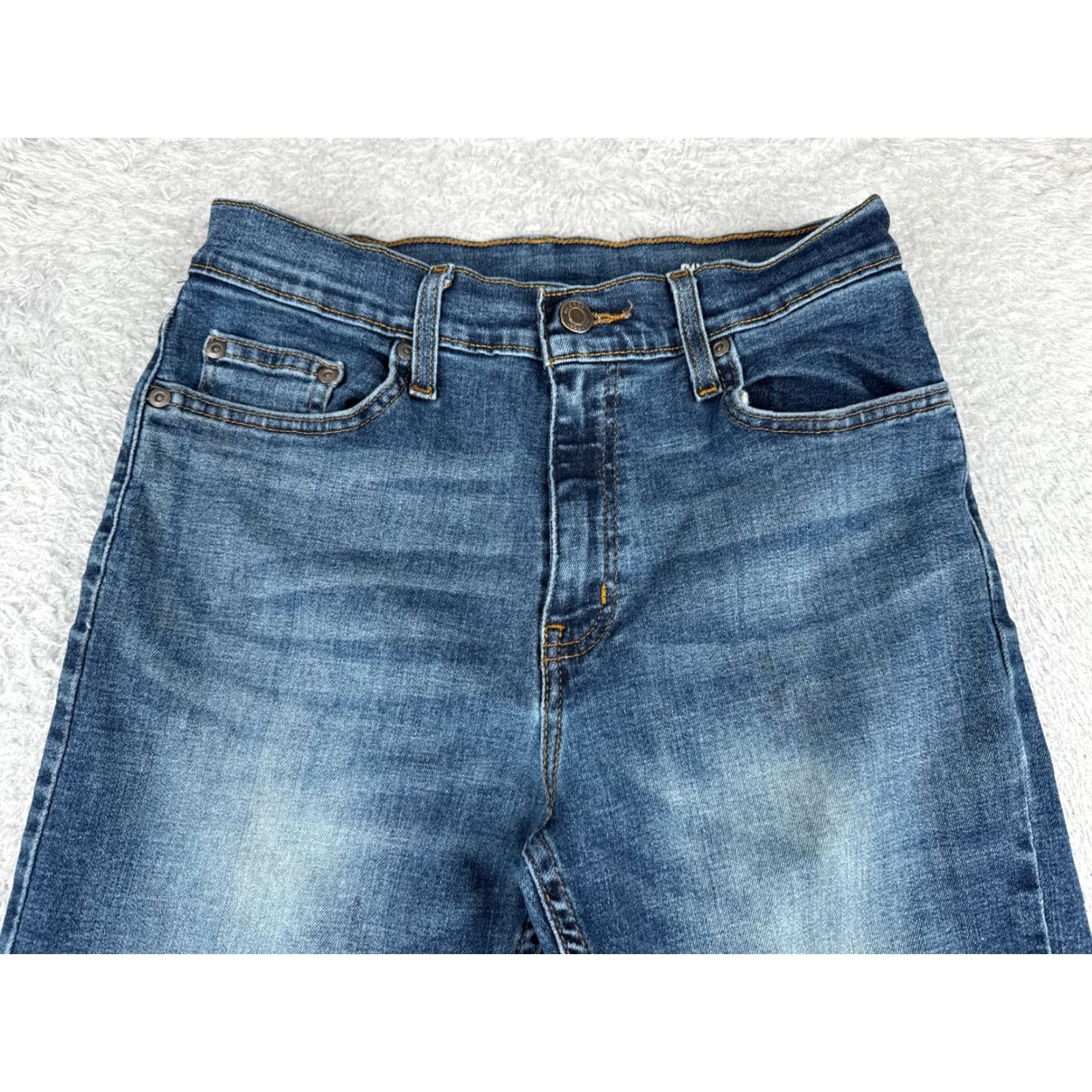 George GEORGE Jeans Women 29 Blue Denim Slim Bootcut Mid Rise Cotton Blend 29x30 Jeans Woman Medium Blue Cowboys & Western Mens Womens 90s Size 29" - 4 Thumbnail