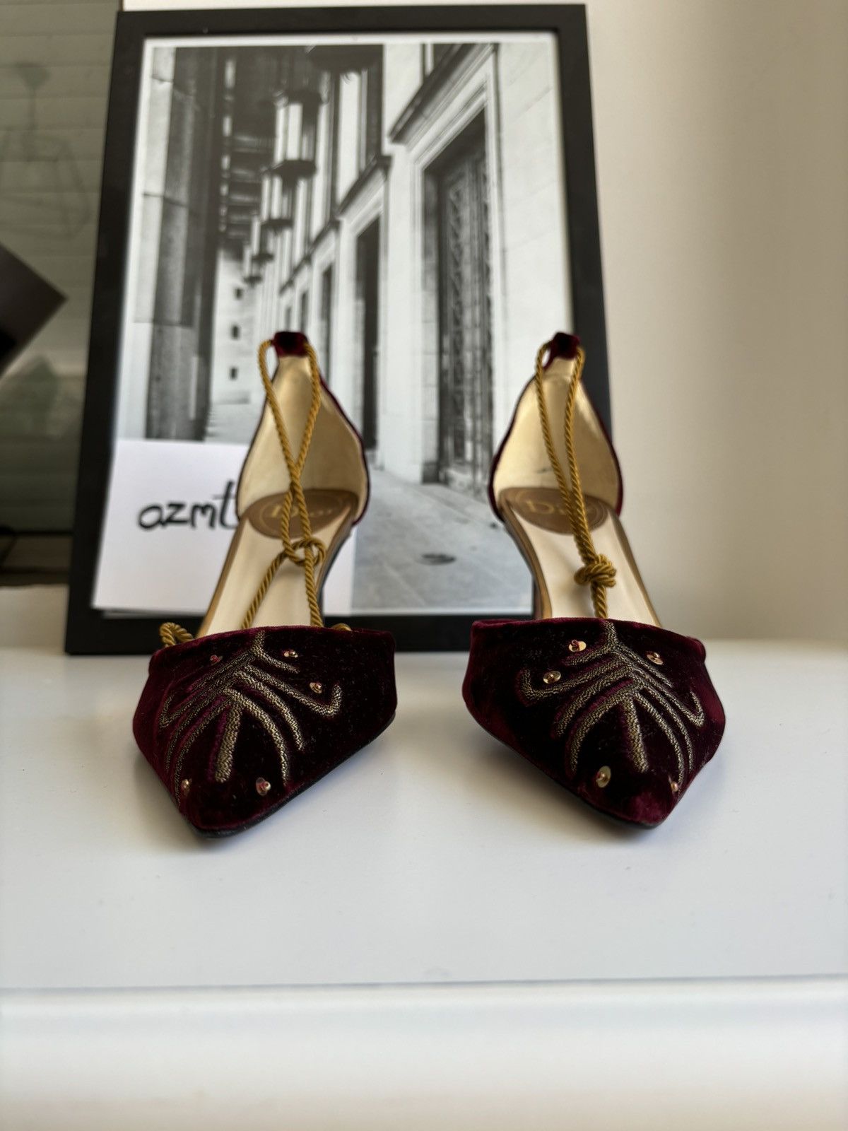 Dior Dior vintage velvet burgundy heels Size US 8.5 / IT 38.5 - 4 Thumbnail