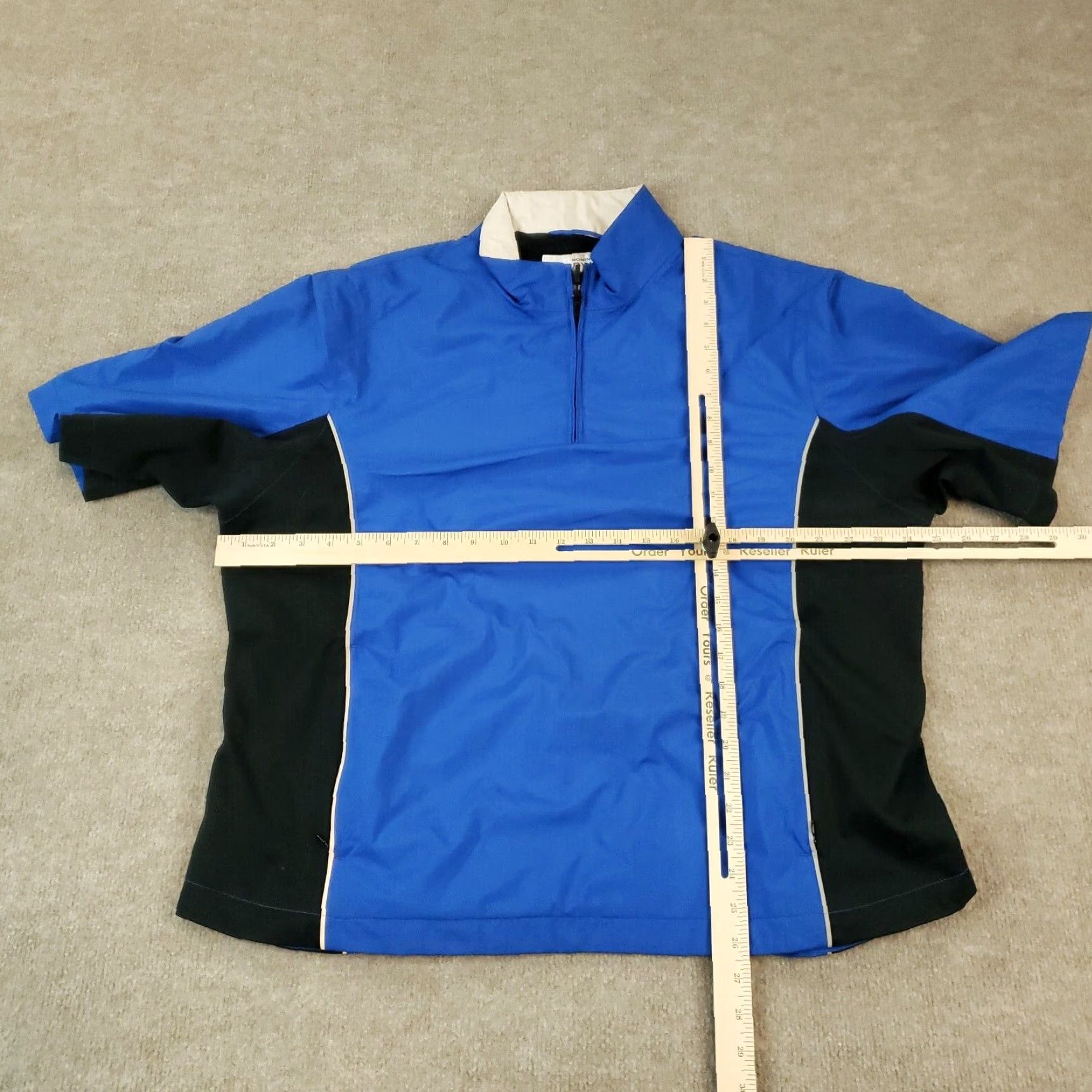 Footjoy Golf Dryjoy Footjoy Jacket Womens XL Extra Large Blue 1/4 Zip Short Sleeve Size 40" / US 18 - 2 Thumbnail