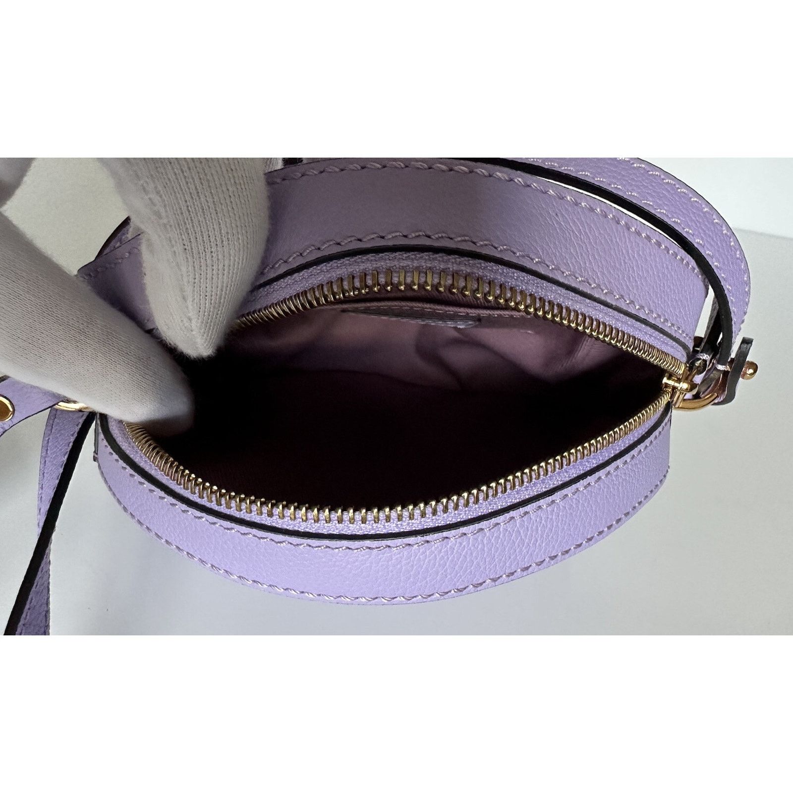 Versace Versace Medusa Leather Round Lilac Crossbody Bag DBFI050 Size ONE SIZE - 10 Thumbnail