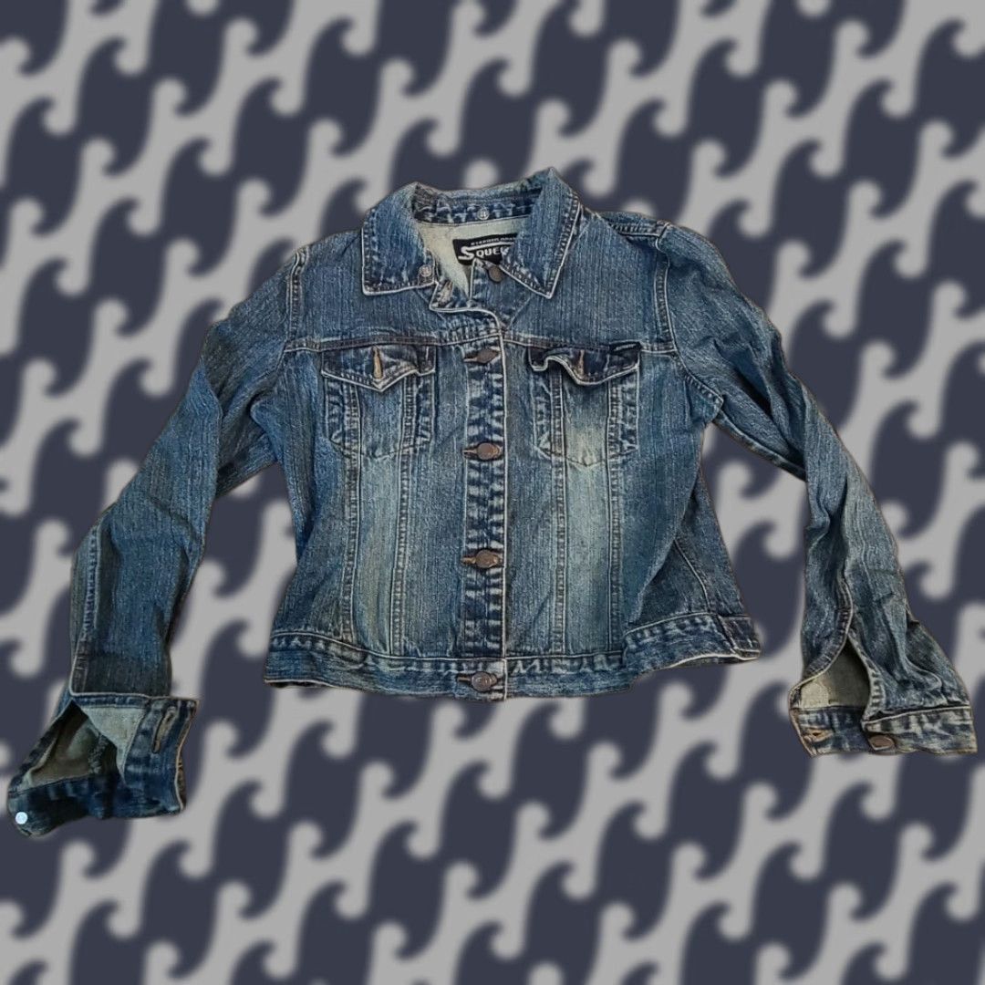 Vintage VINTAGE Squeeze Womens Denim Jean Jacket Button Up Size Large Blue Jeans Jacket Size 36" / US 14 / IT 50 - 1 Thumbnail