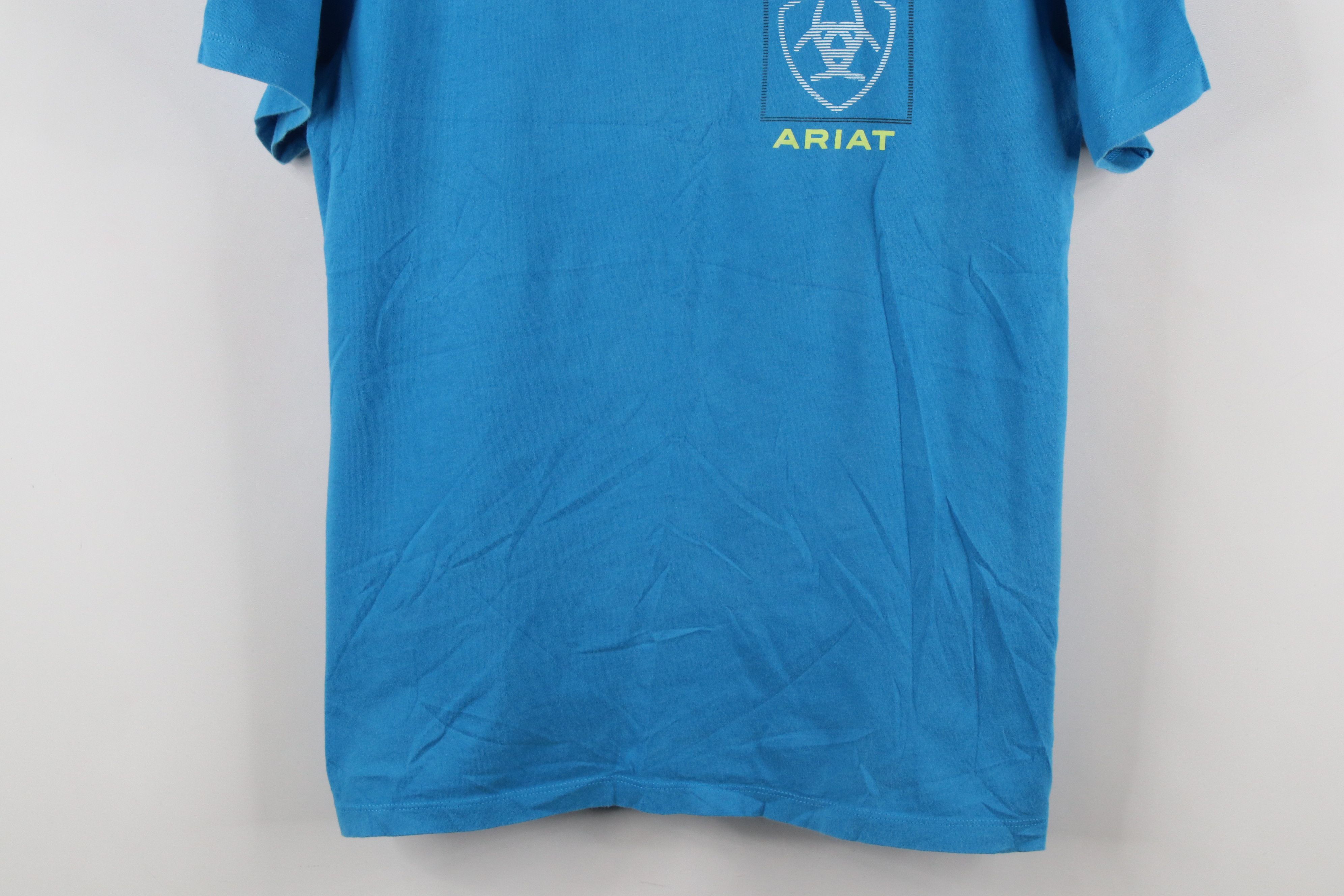 Ariat × Vintage Ariat Faded Spell Out Workwear Short Sleeve T-Shirt Blue Size US M / EU 48-50 / 2 - 3 Thumbnail