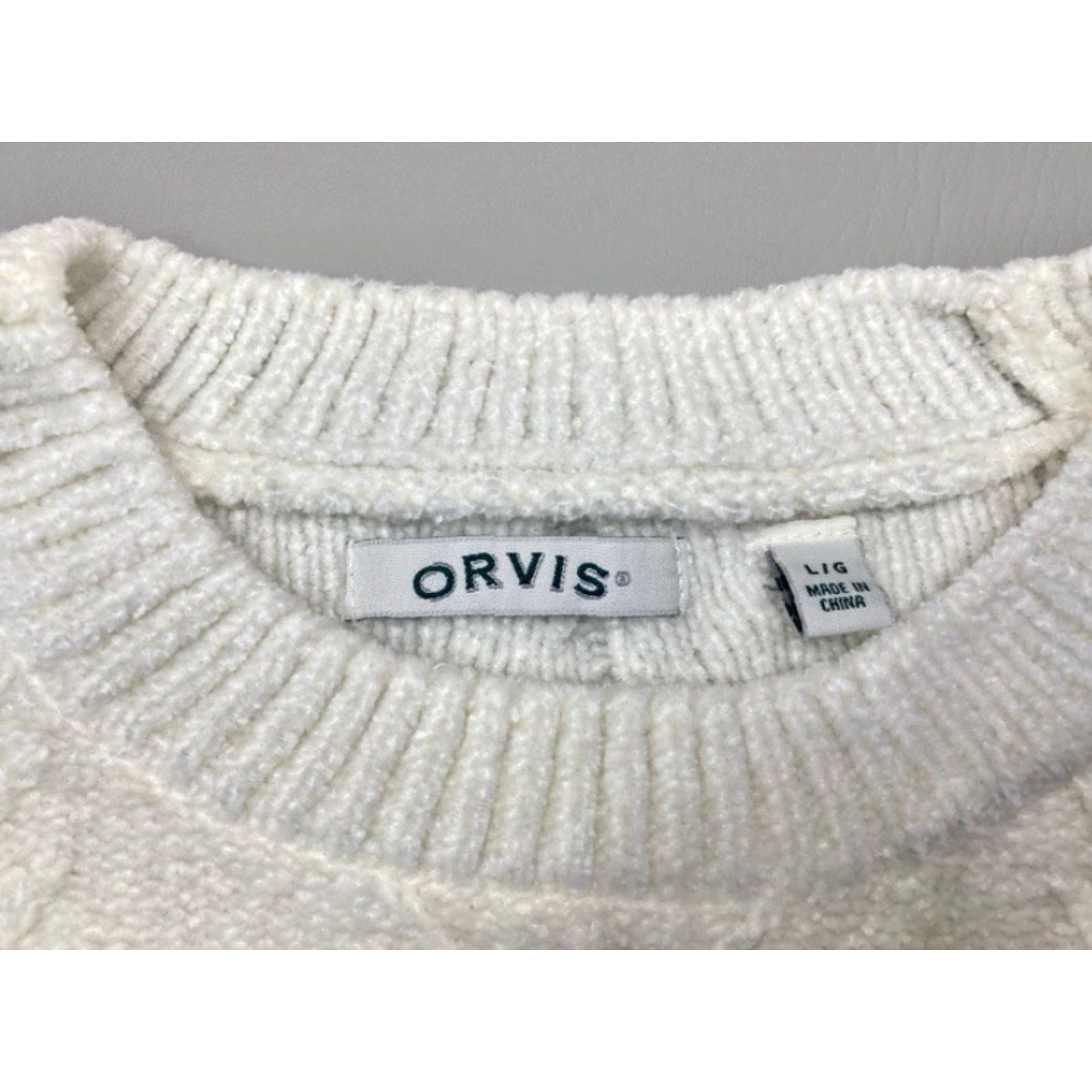 Orvis Orvis Chenille Sweater Crewneck Women's Large White 1723712 8416 Knit Pullover Casual Knitwear Size L / US 10 / IT 46 - 6 Thumbnail