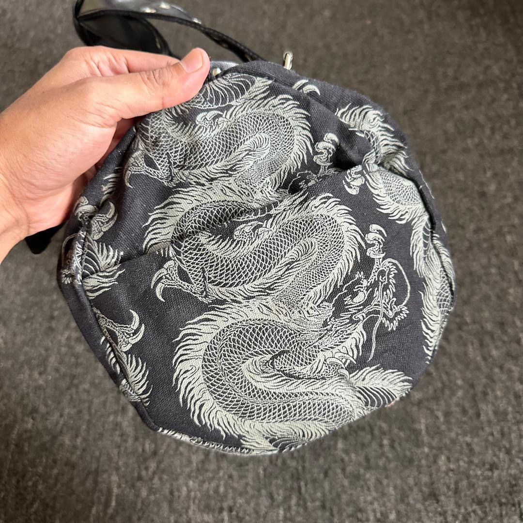 Leather Vintage Shin & Company Dragon Canvas Leather Punk Duffle Bag Size ONE SIZE - 5 Thumbnail