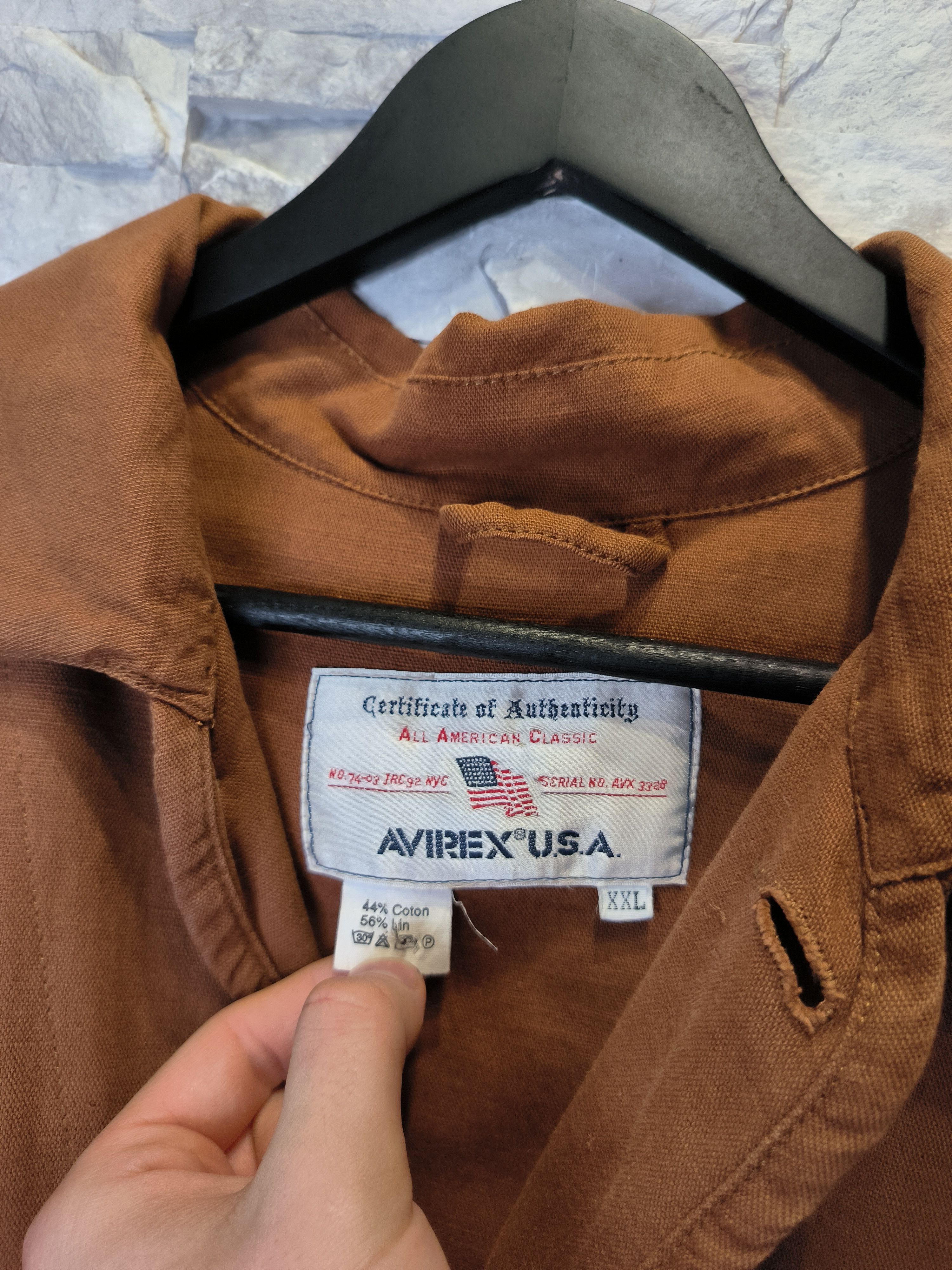 Avirex Avirex Vintage Jacket Linen Cotton 90s Brown USA Mads Size US XXL / EU 58 / 5 - 5 Thumbnail