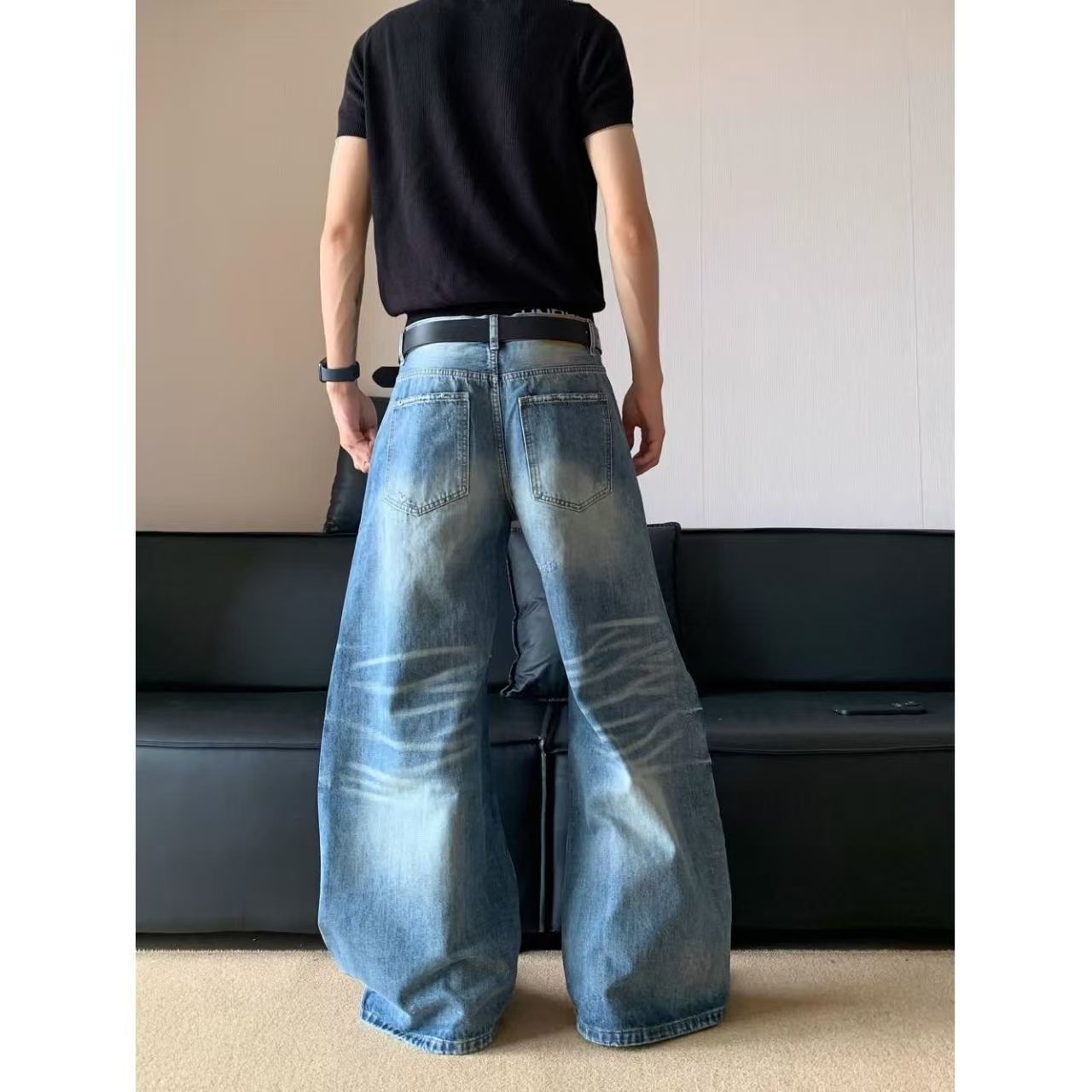 Vintage Men's blue washed vintage distressed jeans y2k Size US 32 / EU 48 - 3 Thumbnail