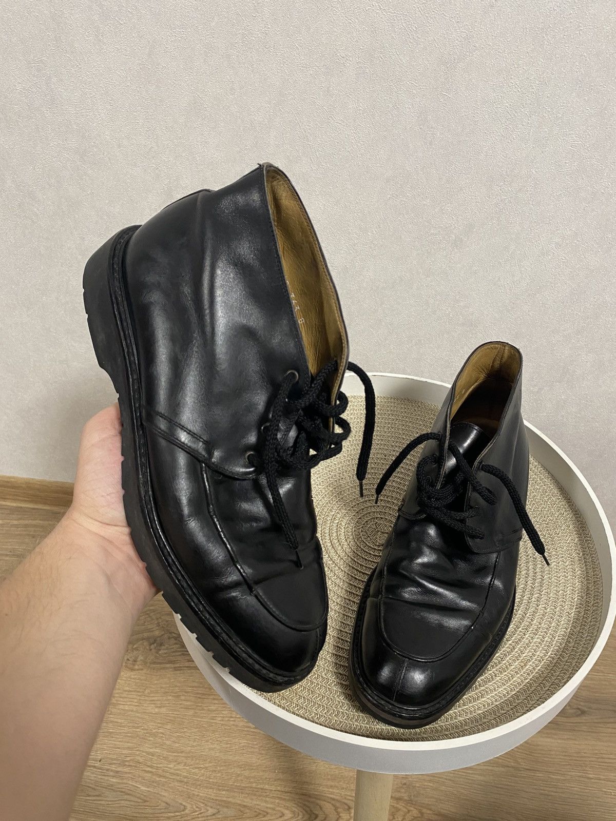 Giorgio Armani Giorgio Armani Vintage Black Leather Boots Size 8 / 42 Size US 9 / EU 42 - 1 Thumbnail
