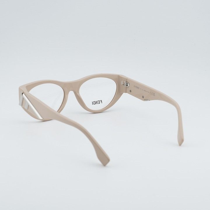Fendi Fendi FE50092I 057 Eyeglasses Shiny Brown 52mm Cat Eye Frame Size ONE SIZE - 4 Thumbnail