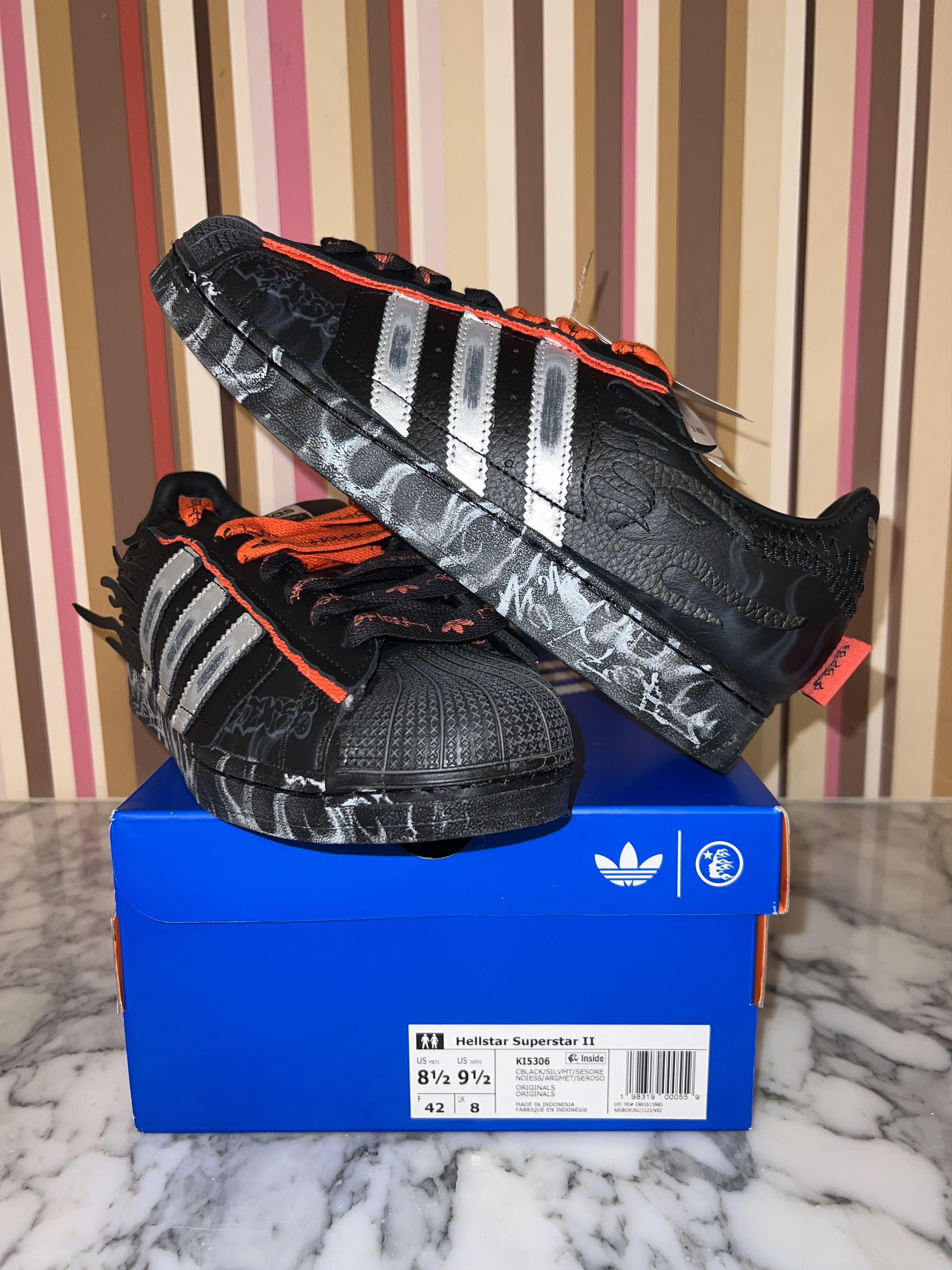HELLSTAR Hellstar x Adidas Superstar 2 Orange Sz 8.5 Complexcon Size US 8.5 / EU 41-42 - 1 Thumbnail