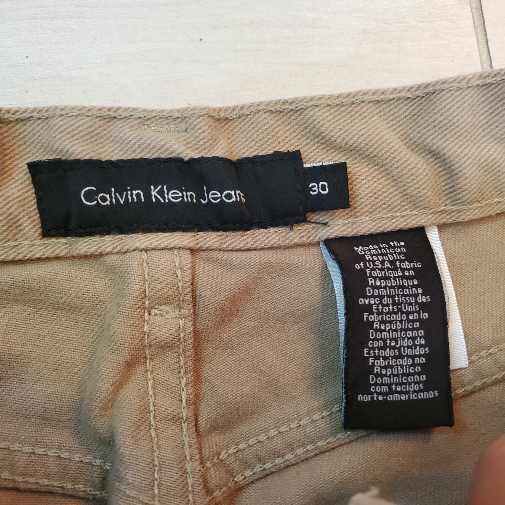 Calvin Klein VINTAGE Calvin Klein Jeans Men Denim Khakis 30x30 Regular Beige 100% Cotton Easy Fit Stained Size US 30 / EU 46 - 7 Thumbnail