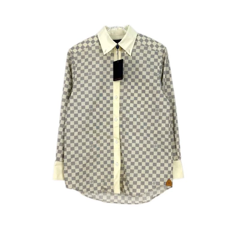 Louis Vuitton Louis Vuitton Grey and white checkerboard leather logo shir Size US XXS / EU 40 - 1 Thumbnail