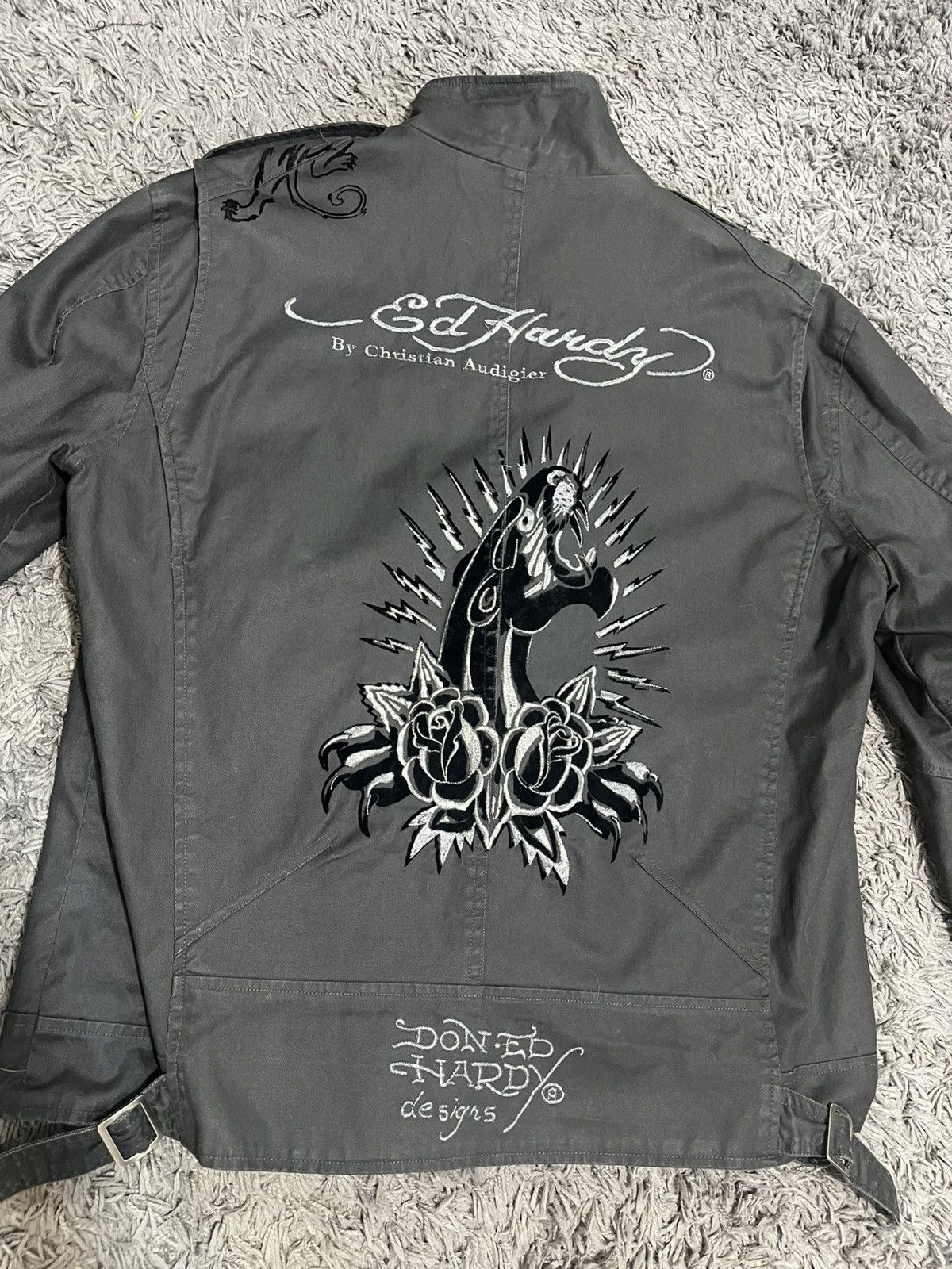 Christian Audigier × Ed Hardy × Vintage Rare Vintage Ed Hardy Jacket Christian Audigier Opium Size US XL / EU 56 / 4 - 3 Thumbnail