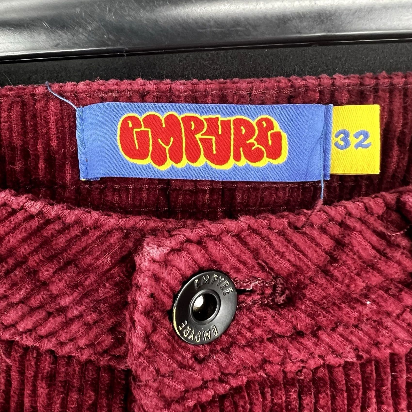 Empyre EMPYRE Relax Maroon Corduroy Pants Men 32 x 30 Slim? Relaxed Fit 5-Pocket Red Corduroy Tapered Inseam 30 Size US 32 / EU 48 - 2 Thumbnail