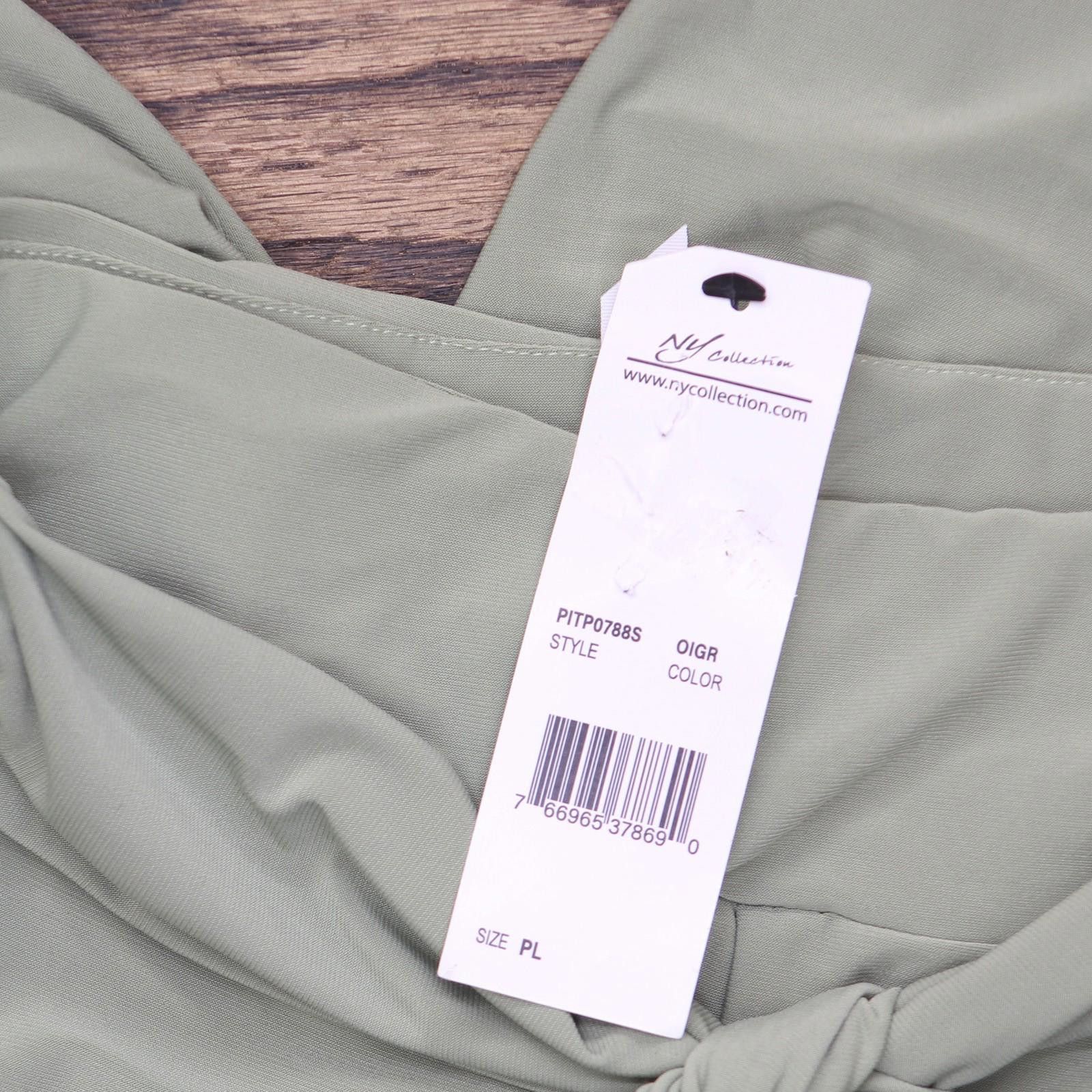 Other Nwt Ny Collection Knit Sash Pants Pitp0788s Oil Green Pl Size 36" / US 14 / IT 50 - 3 Thumbnail
