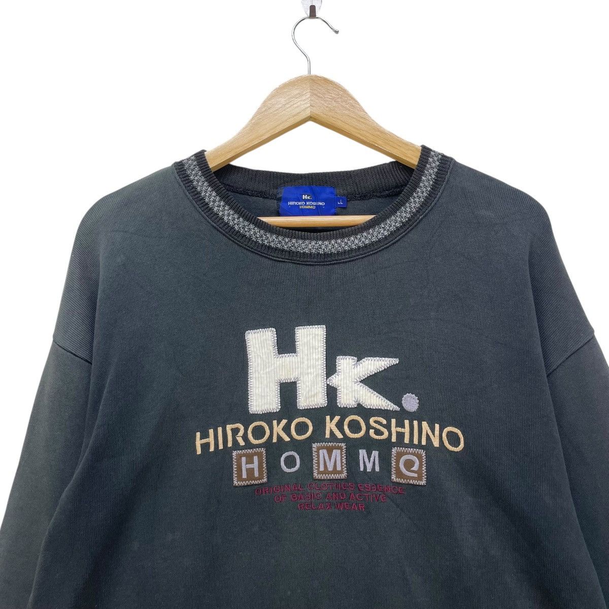 Hiroko Koshino Homme 💥Vintage Hiroko Koshino Embroidery Logo Sweatshirt Size US M / EU 48-50 / 2 - 3 Thumbnail