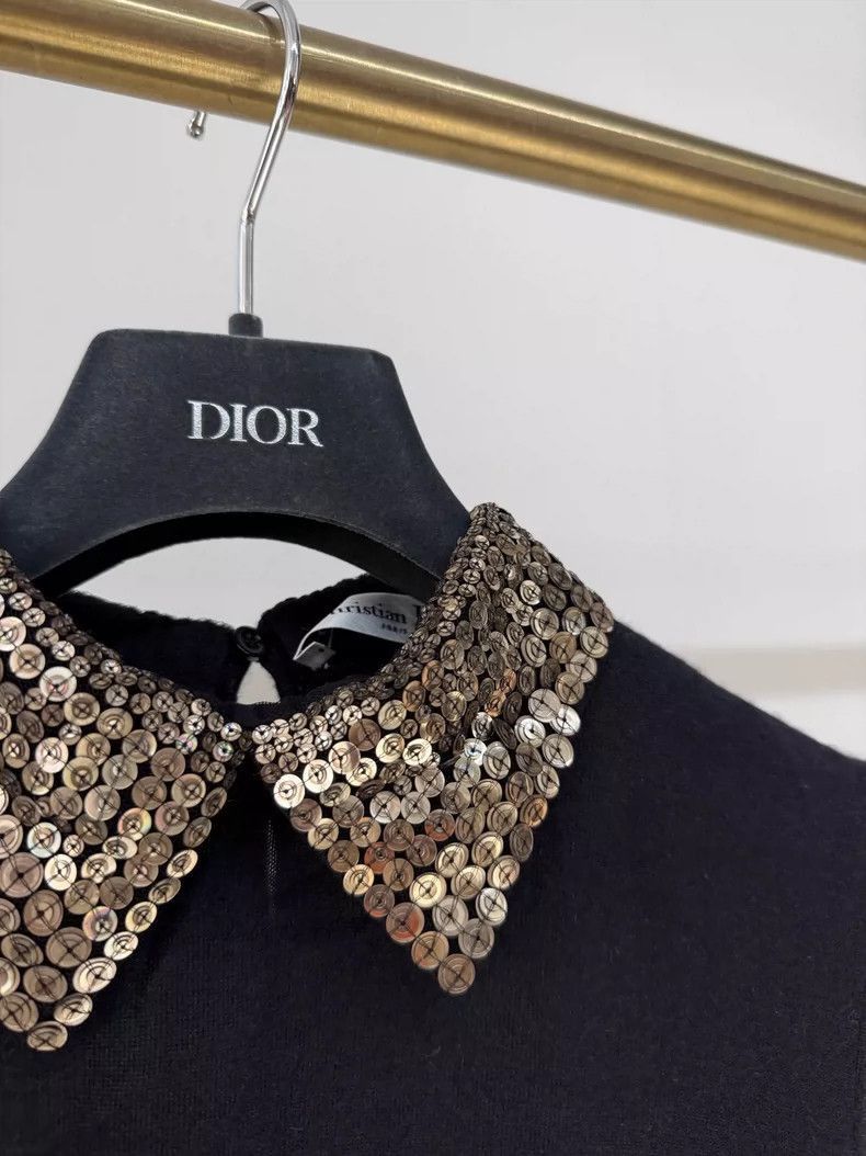 Dior Dior Beaded Collar Cashmere Silk Knit Top-2506 Size S / US 4 / IT 40 - 3 Thumbnail