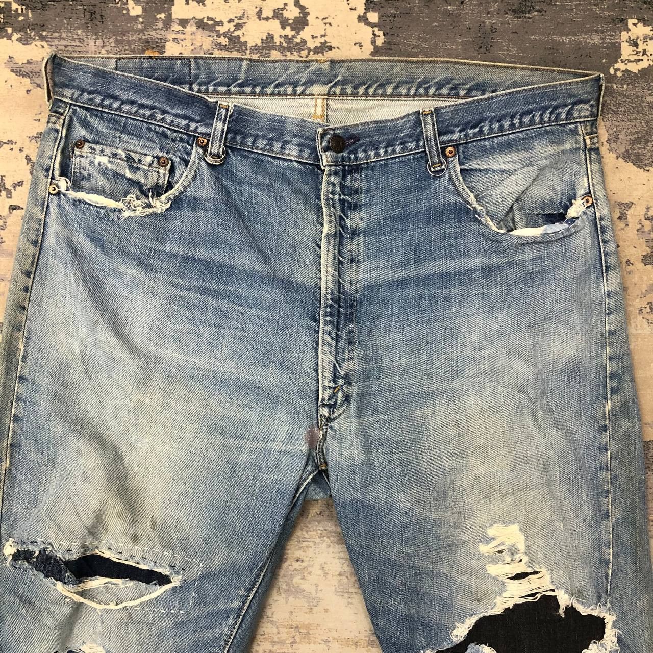 Levi's × Levi's Vintage Clothing P776 RARE VTG LEVI'S TALON BUTTON NOM 8 RIPPED JEANS Size US 42 / EU 58 - 3 Thumbnail