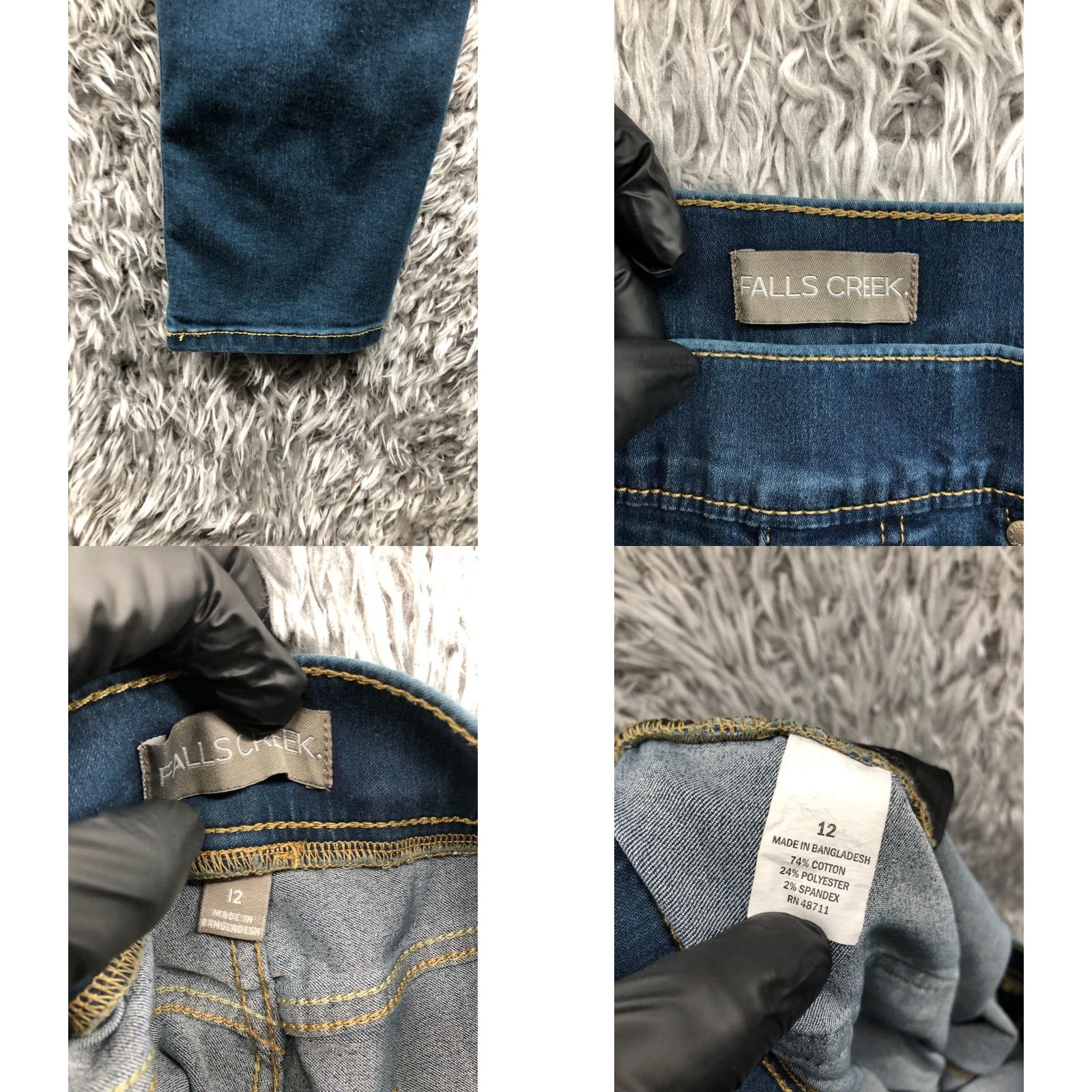 Vintage Falls Creek Jeans Jegging Size 12 Womens Medium Blue Denim 5-Pocket Regular Waist 32 in Inseam 28 in Shirt? Size 34" / US 12 / IT 48 - 8 Thumbnail