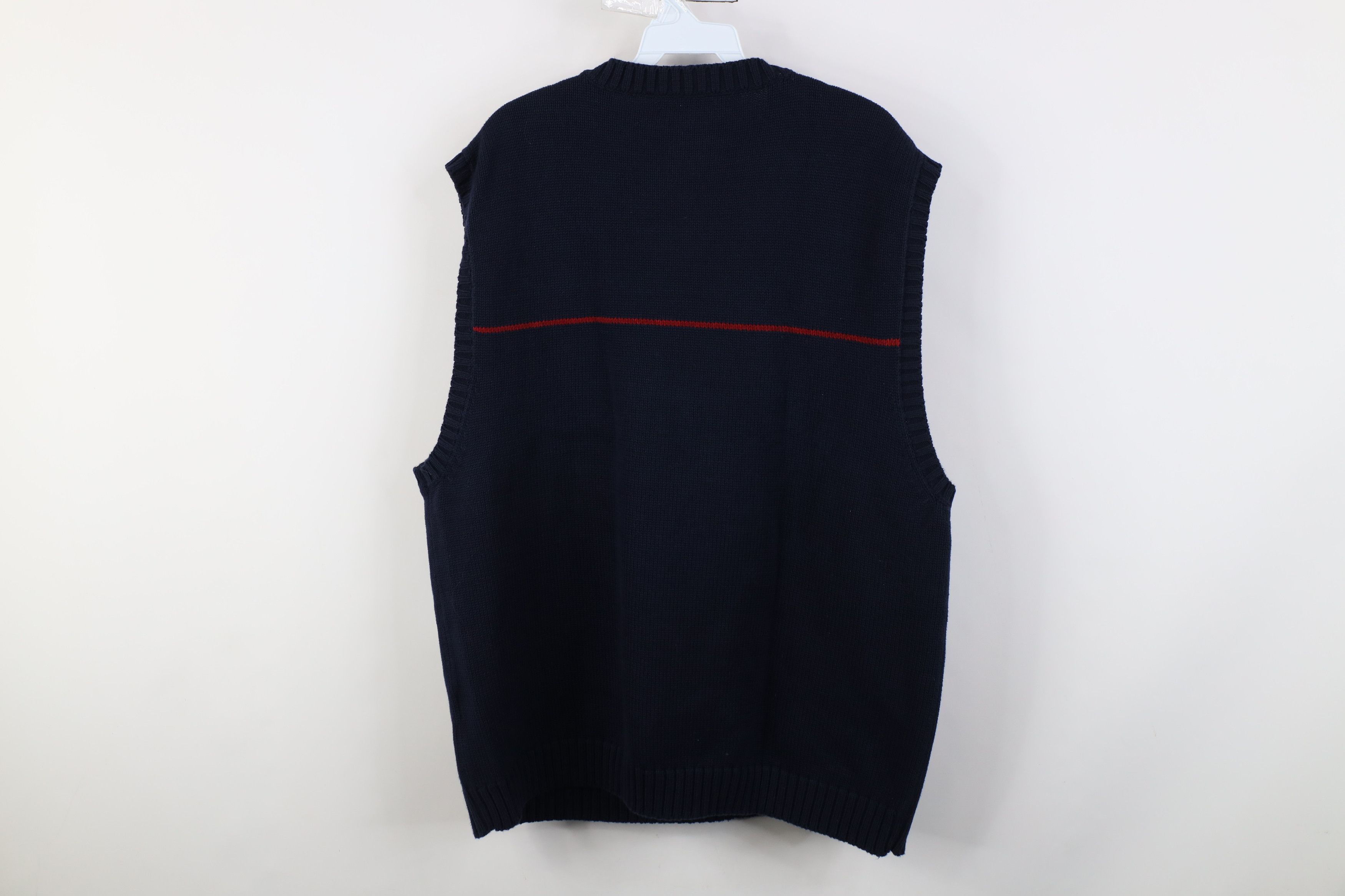 Tommy Hilfiger Vintage 90s Tommy Hilfiger Cotton Ribbed Knit Sweater Vest Size US XL / EU 56 / 4 - 8 Thumbnail