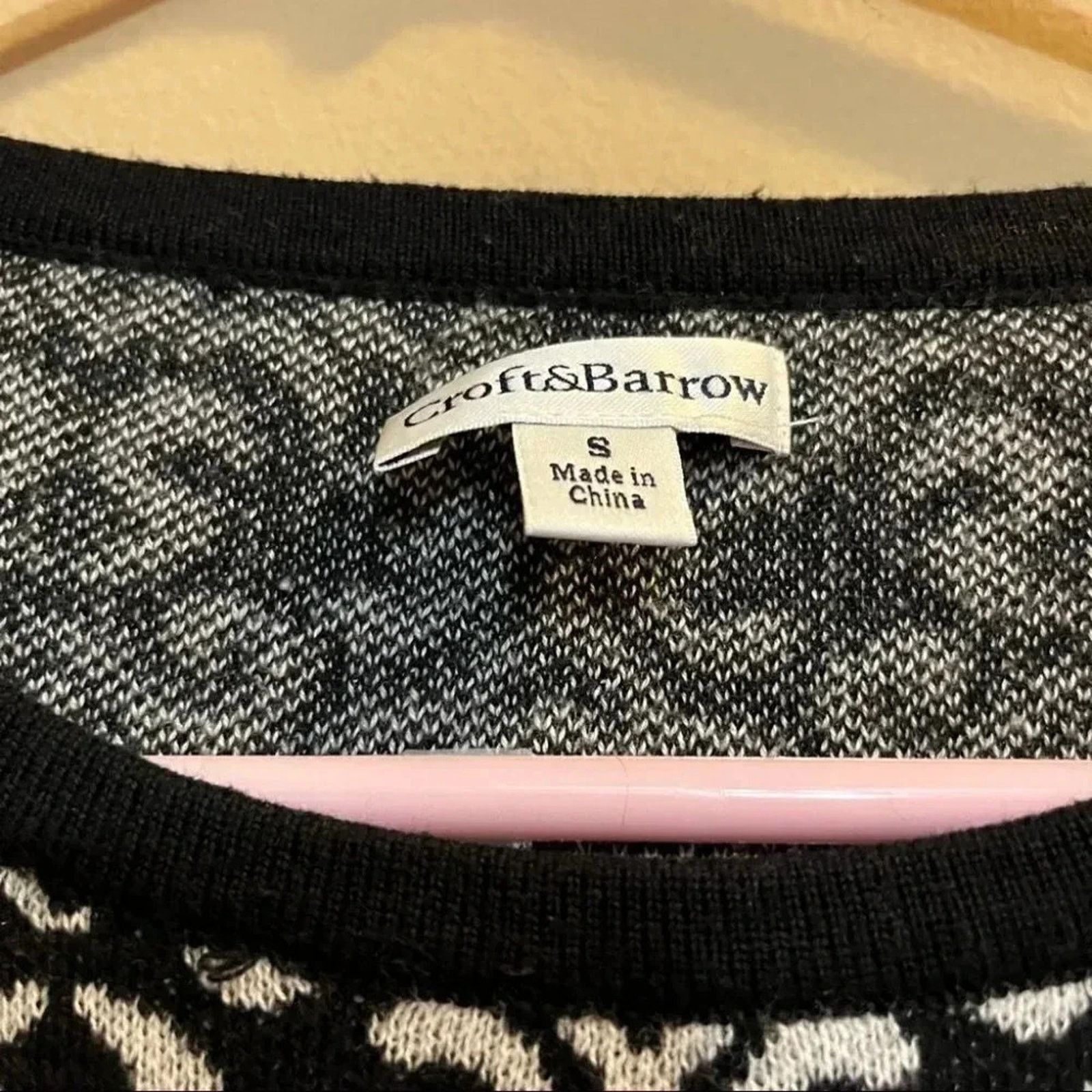 Croft & Barrow Croft & Barrow Black & White Knit Sweater Womens S Pullover Size S / US 4 / IT 40 - 4 Thumbnail