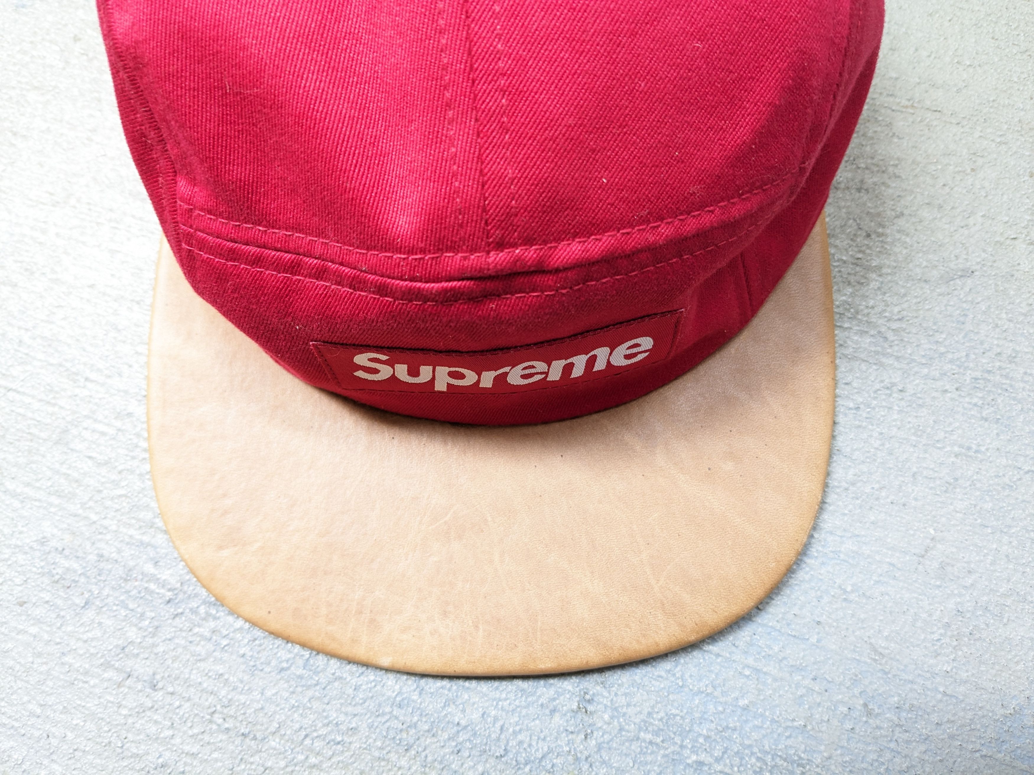 Supreme Supreme Expedition Leather Visor Camp Cap Red Brown BOGO Size ONE SIZE - 4 Thumbnail