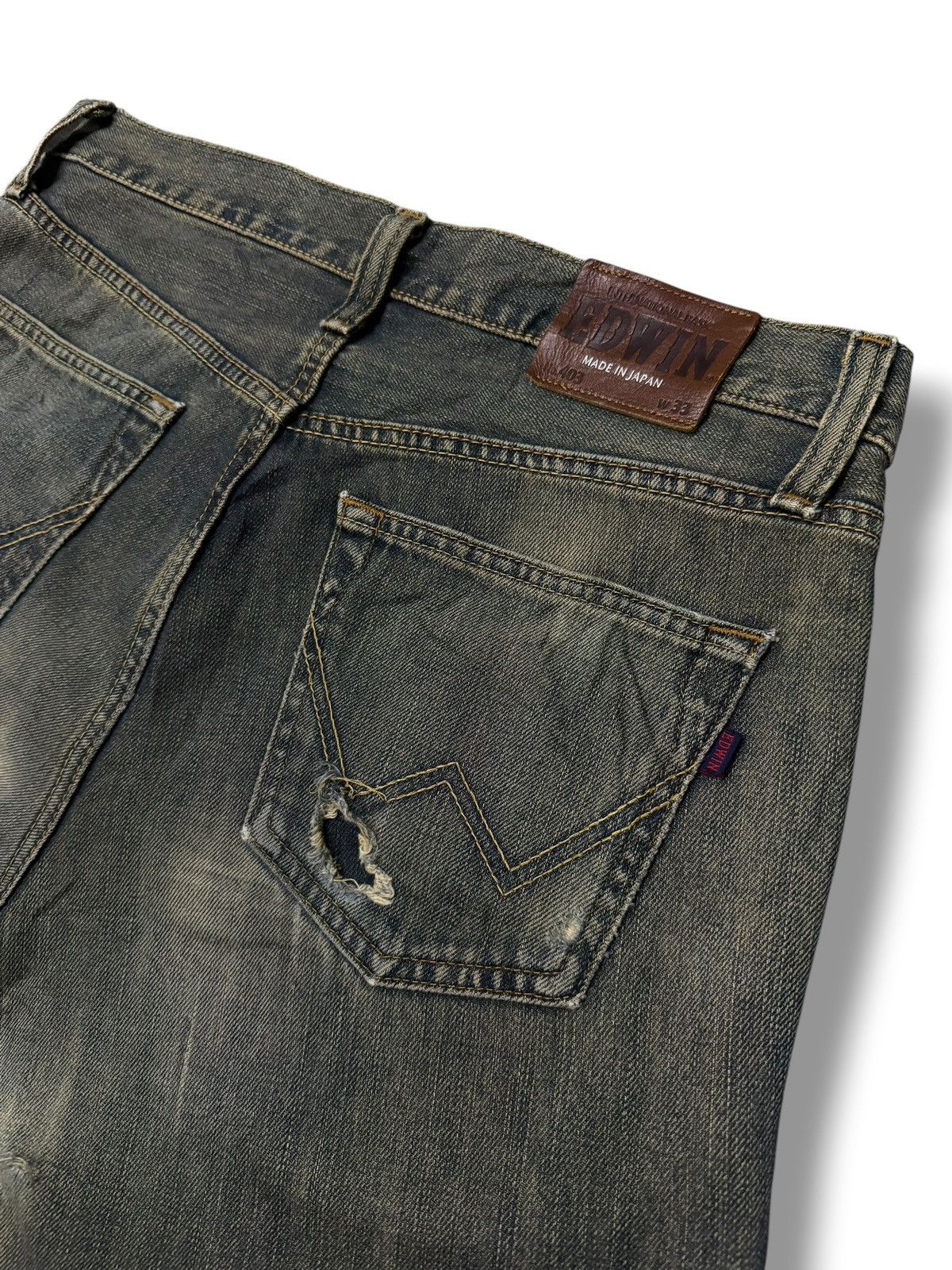 Edwin Vintage EDWIN 403 Japan Denim Jeans | Relaxed Straight | W34 Size US 34 / EU 50 - 8 Thumbnail