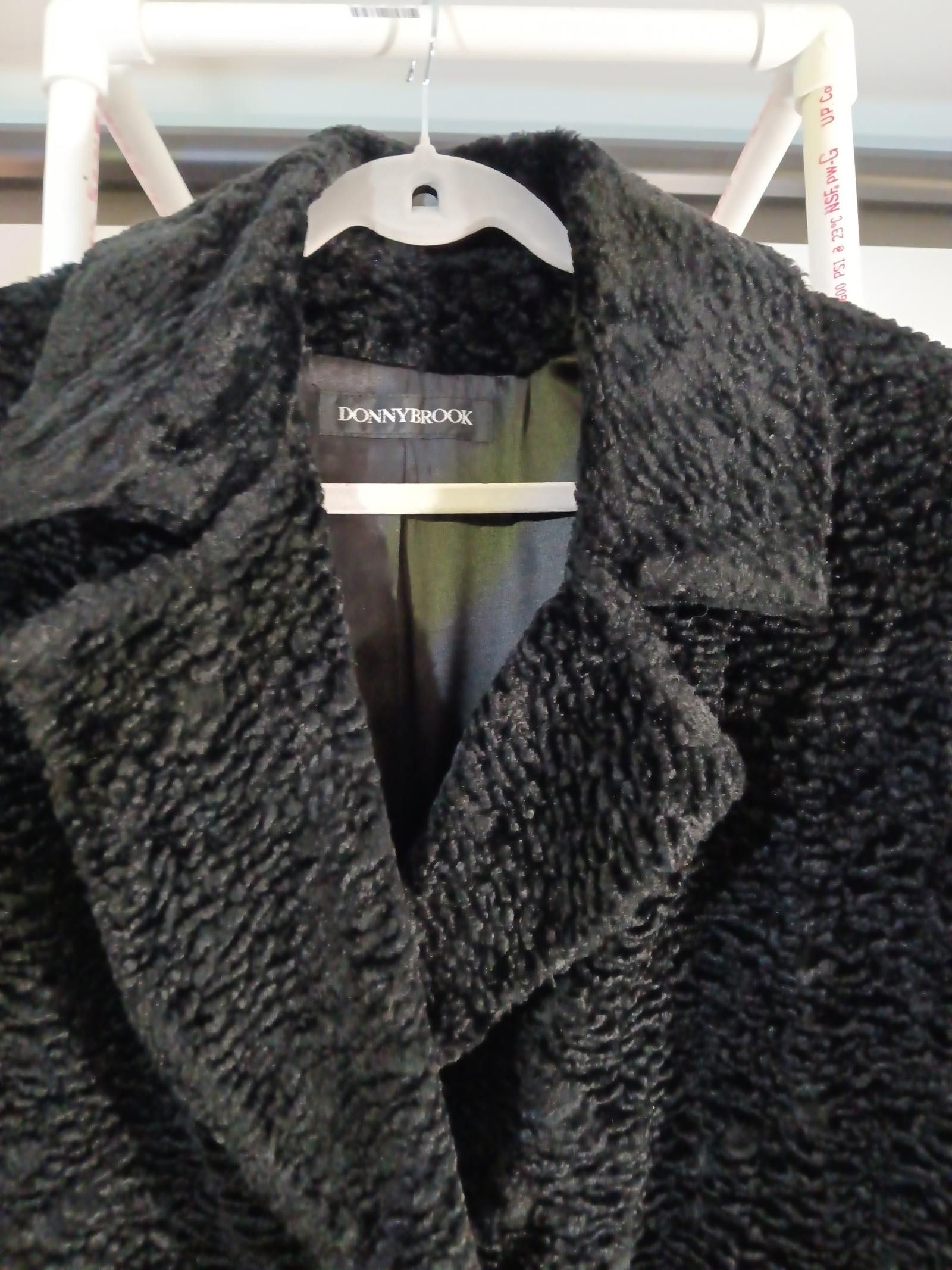 Designer DonnyBrook Soft Fuzzy Black Coat - Stylish & Warm XS Size XS / US 0-2 / IT 36-38 - 2 Thumbnail