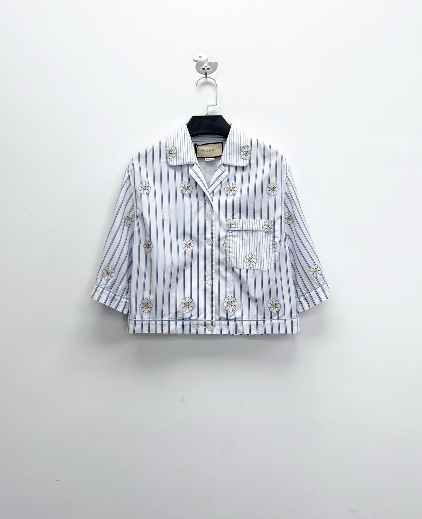 Gucci Gucci SS24 Blue Striped Daisy Jacket Size S / US 4 / IT 40 - 1 Thumbnail