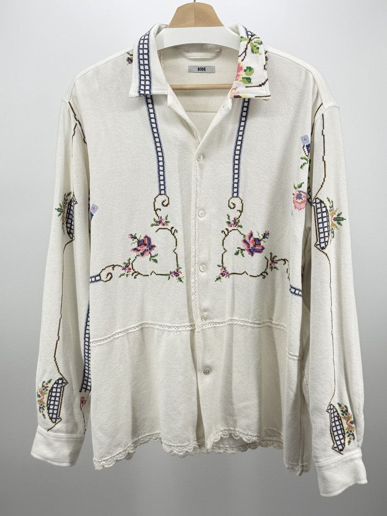 Bode Embroidered Knit Shirt L/XL Size US L / EU 52-54 / 3 - 1 Thumbnail