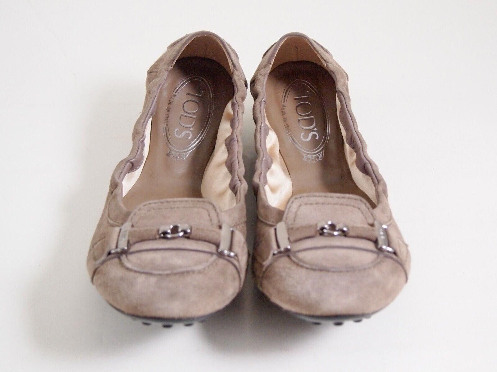 Tod's Tod's TT Ballet Flats Beige Suede Womens EU 37.5 US 7.5 $520 Size US 7.5 / IT 37.5 - 4 Thumbnail