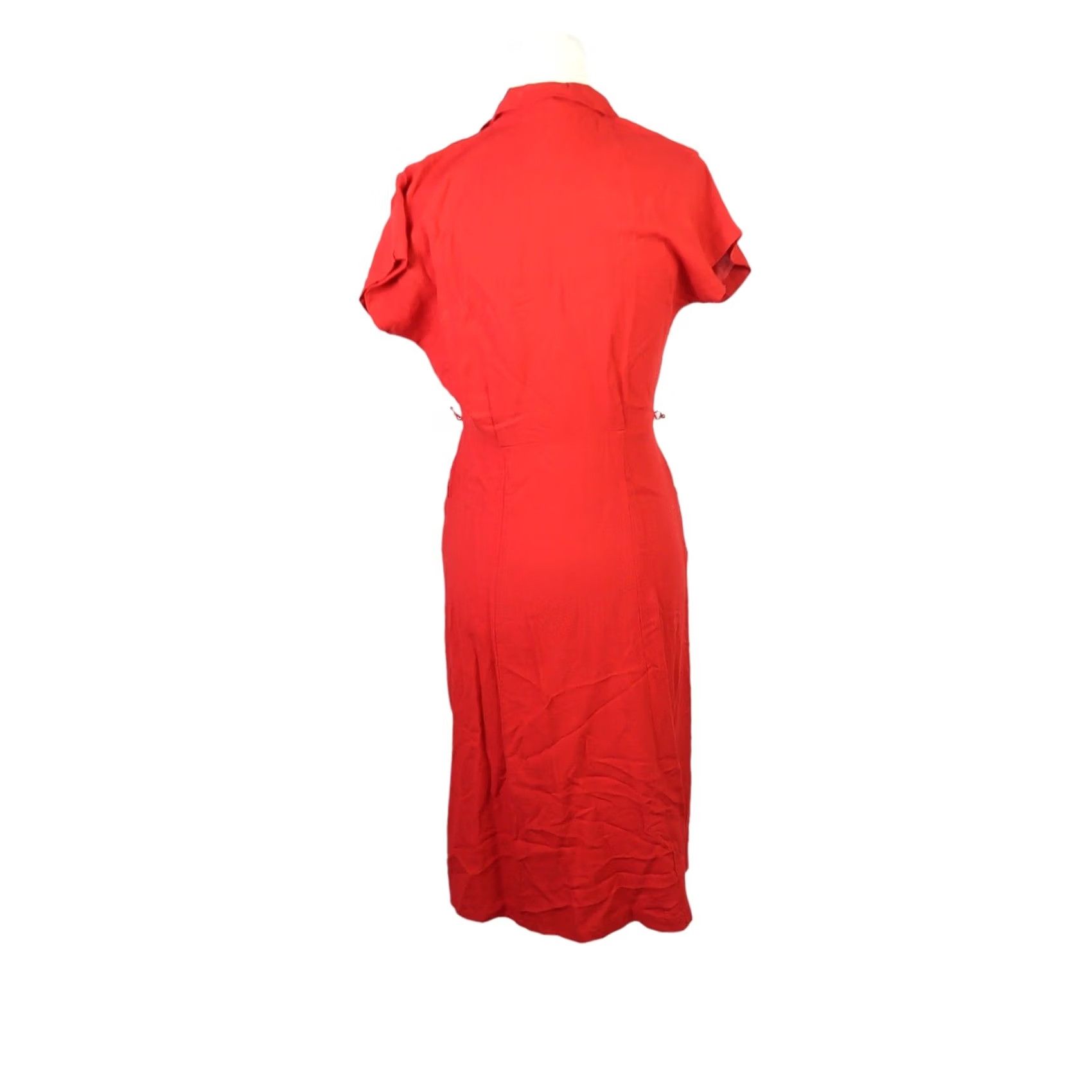 Vintage VINTAGE Mode O'Day red knee length shirt dress Shirt Dress Small Womens Red 40s 50s Collared Short Sleeve Cotton Zip Knee Length Vintage 40s Theme 40s Size S / US 4 / IT 40 - 4 Thumbnail