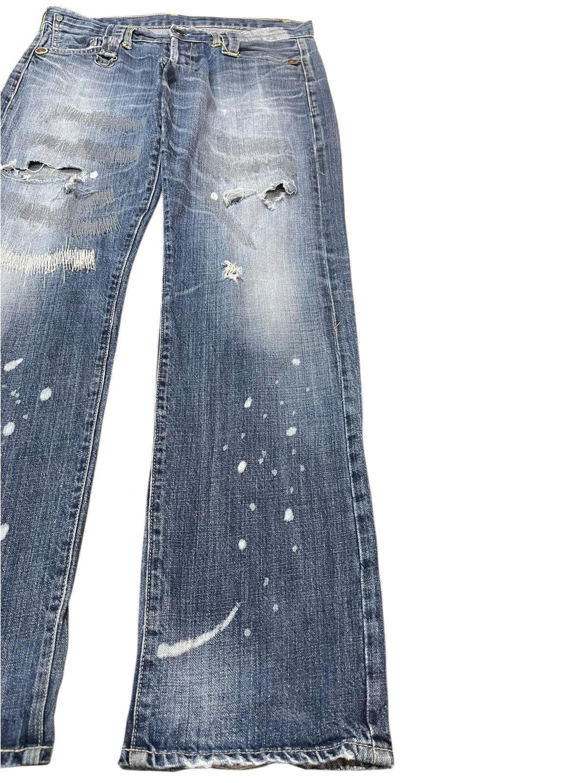 Hysteric Glamour × Japanese Brand Vintage 08 Augeh Tokyo Paint Splatter Distressed Denim Size US 34 / EU 50 - 4 Thumbnail