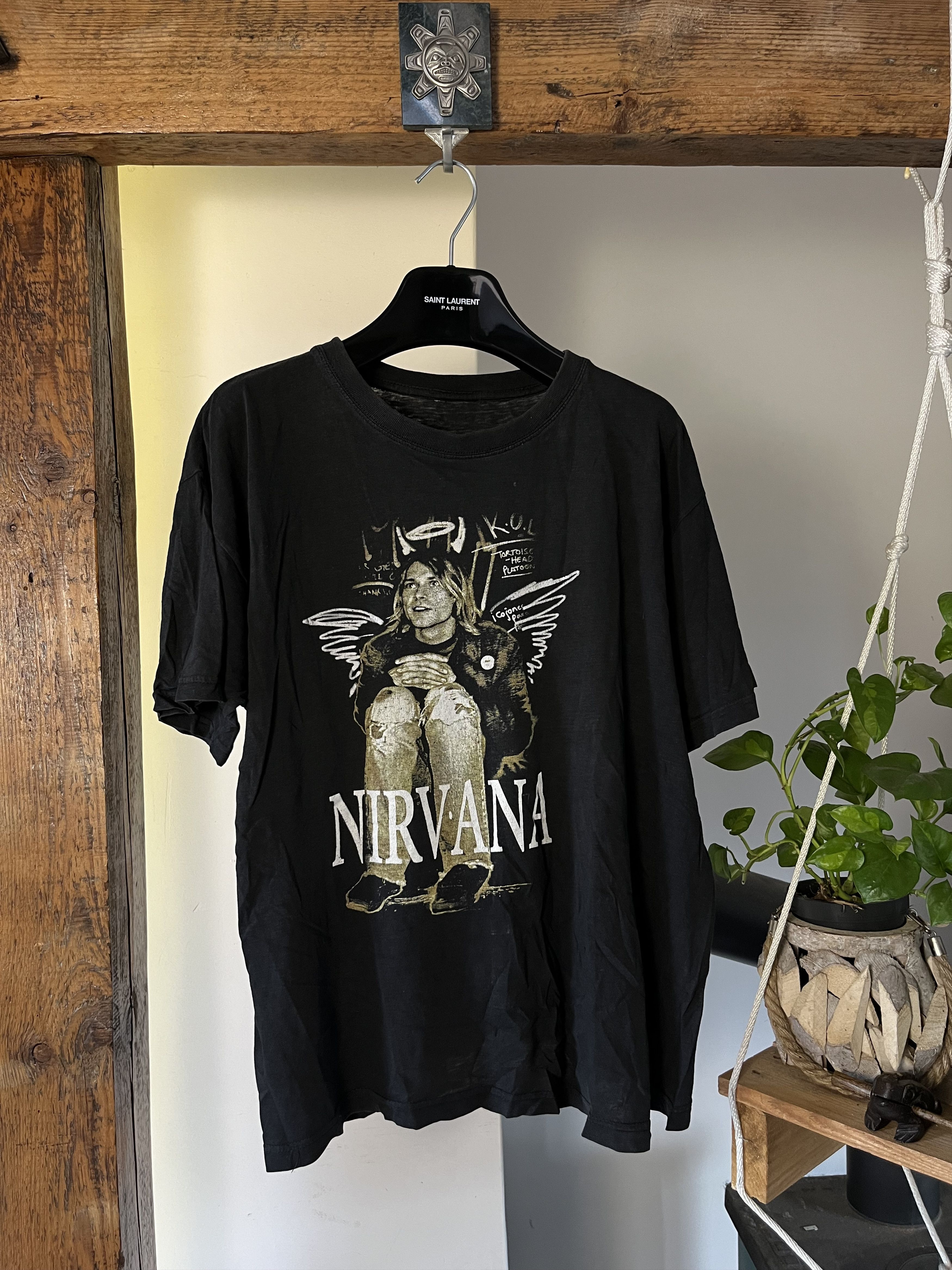 Band Tees × Vintage 90s Nirvana Kurt Cobain Distressed Tee Size US M / EU 48-50 / 2 - 1 Thumbnail