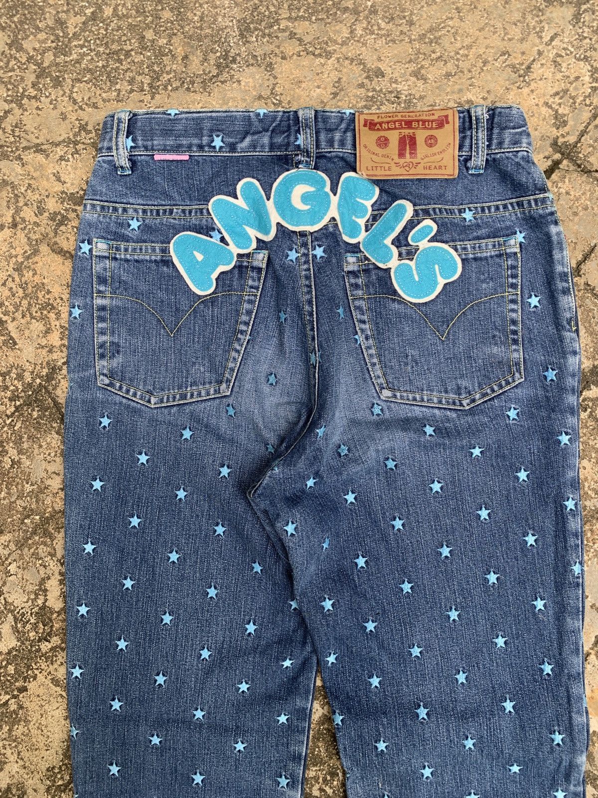 Angel Blue × Japanese Brand 2000s Angel Blue Japan Starts Dot Spell Out Embroidery Jeans Size 26" / US 2 / IT 38 - 7 Thumbnail