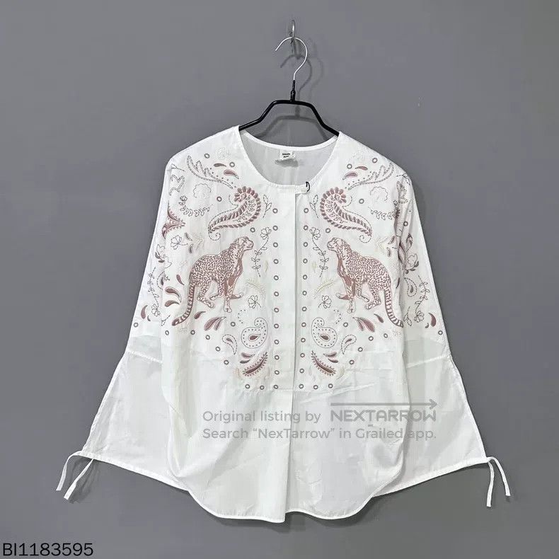 Hermes Hermes Embroidered Leopard Print Beach Shirt Size XXS / US 00 / IT 34 - 1 Thumbnail