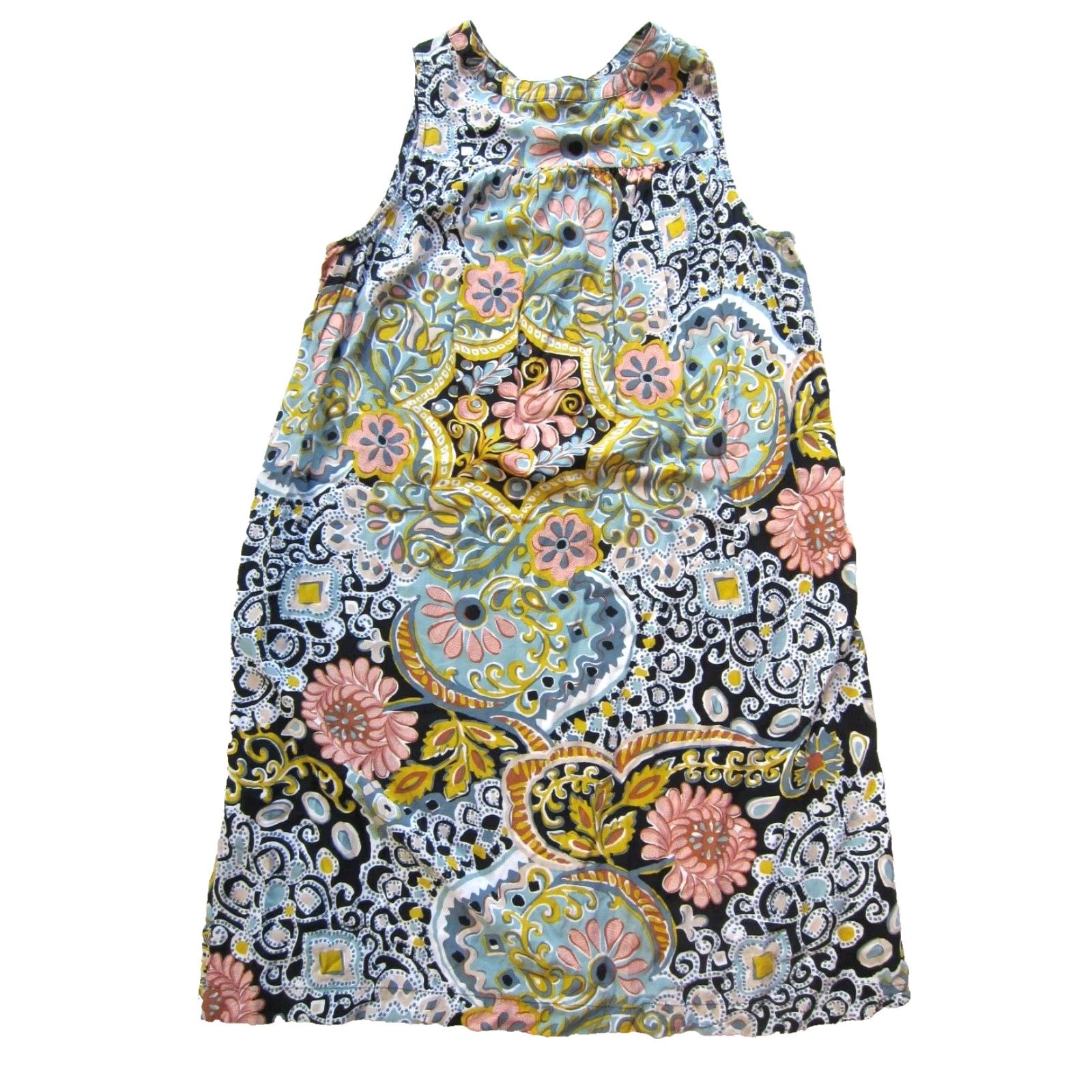 Loft VINTAGE Ann Taylor Loft 100% Rayon Pink Floral Tunic Tank Sun Dress SP Size S / US 4 / IT 40 - 2 Thumbnail